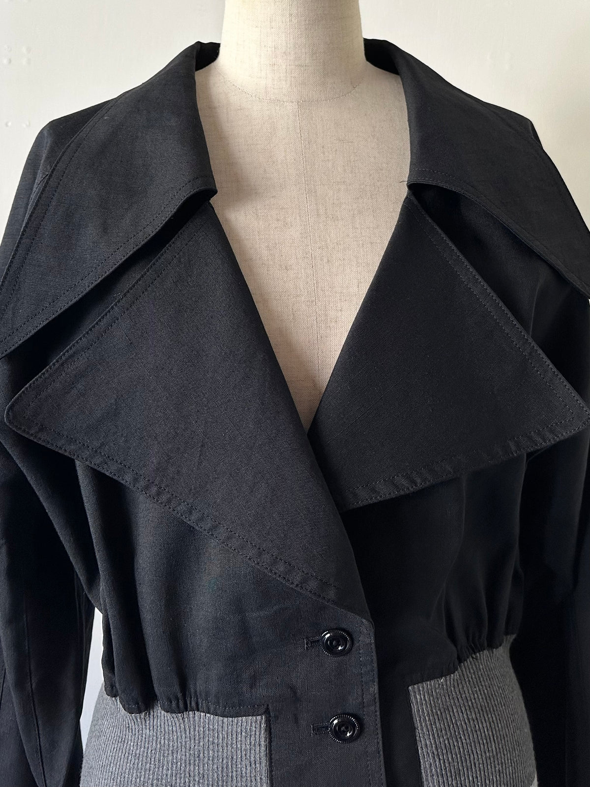 cropped rib jacket