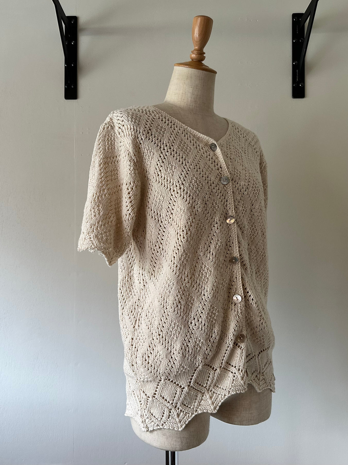 short sleeve knit cardigan