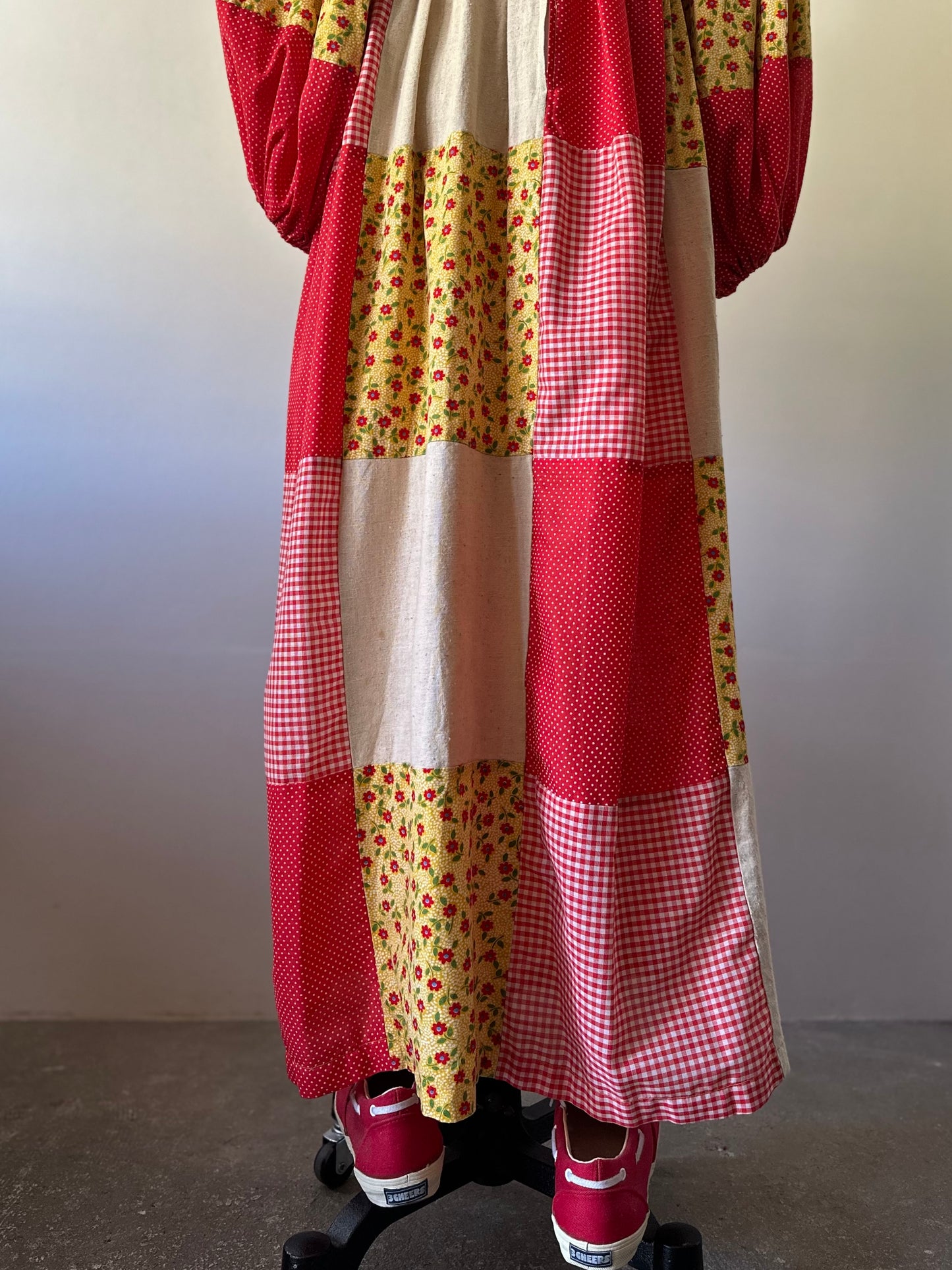patchwork maxi dress