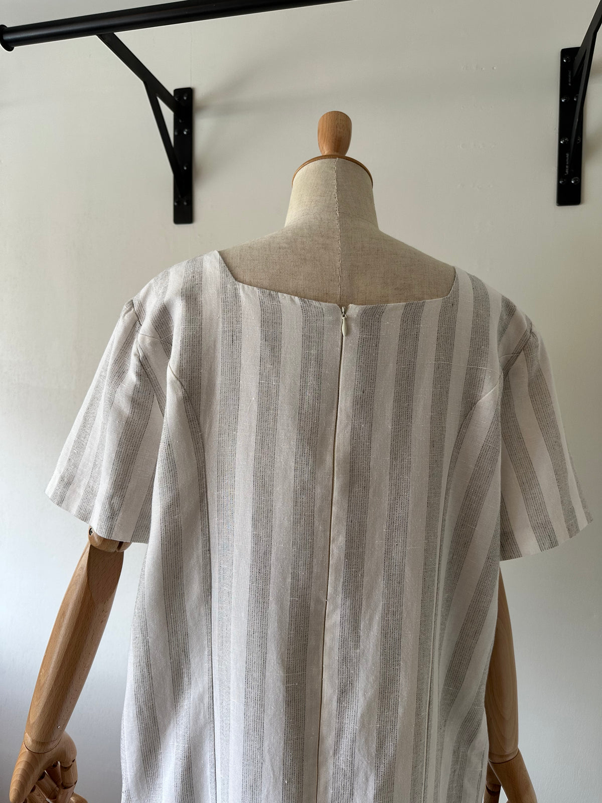 stripe switching dress