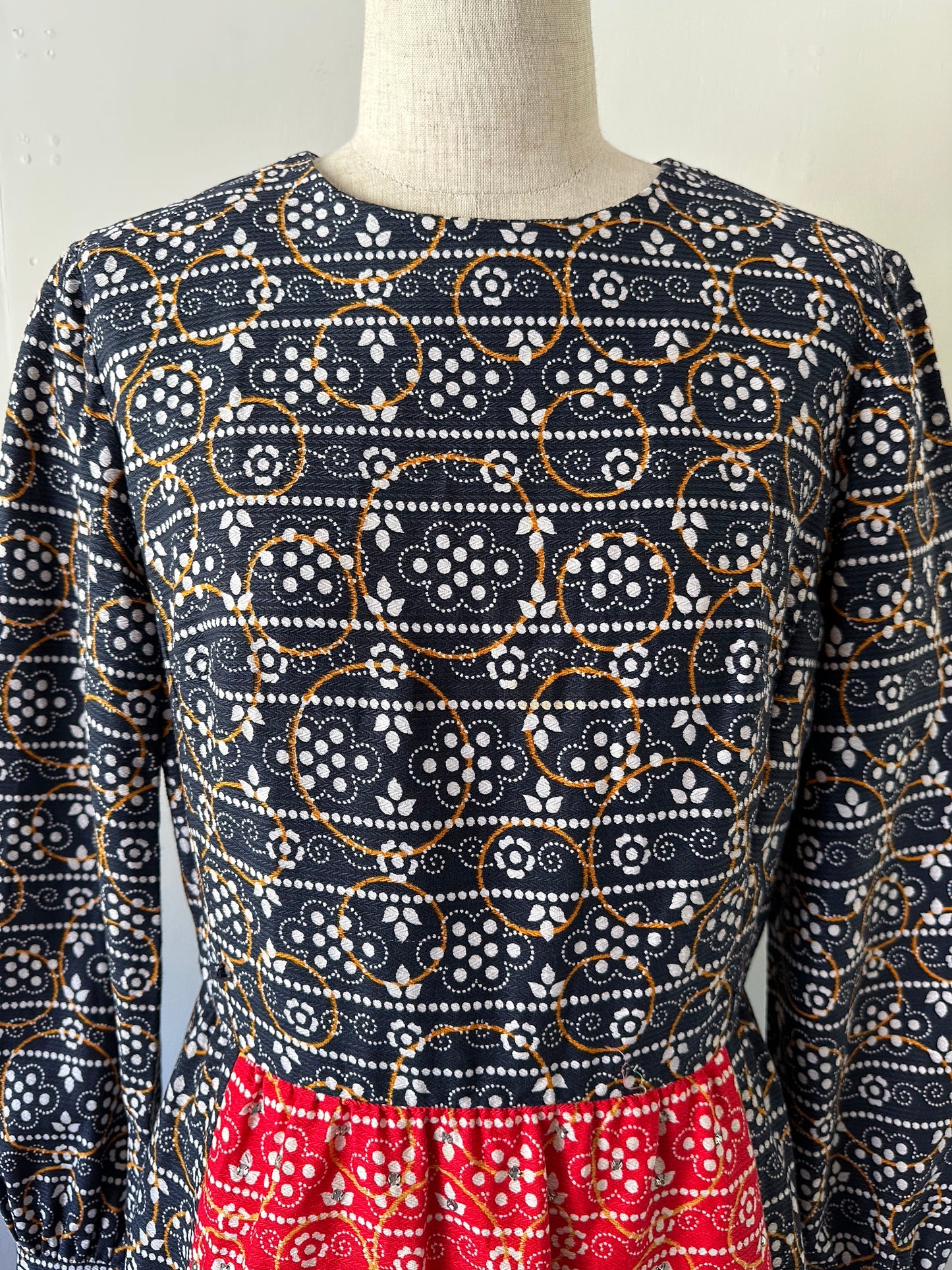 60s rhinestone layered design dress