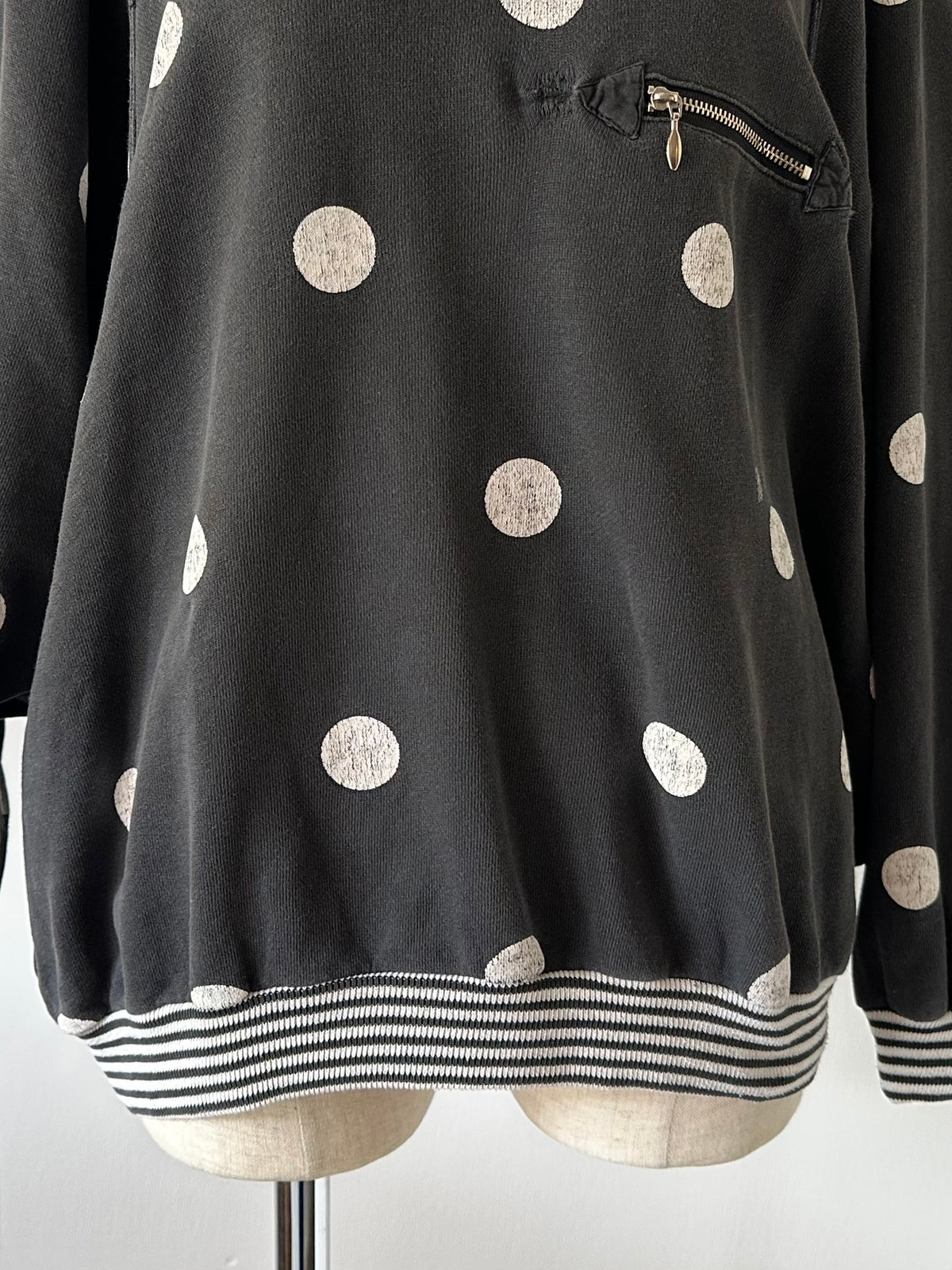 dots stripe dolman sleeve tops