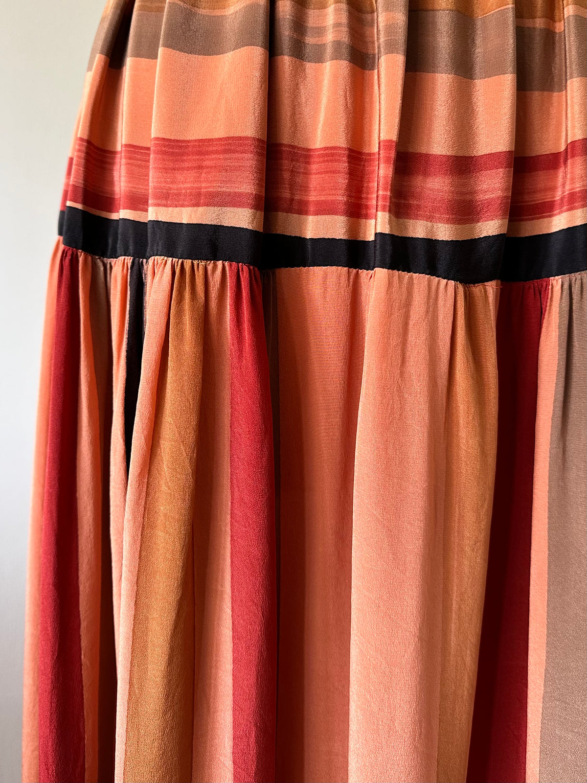 mulch stripe silk skirt