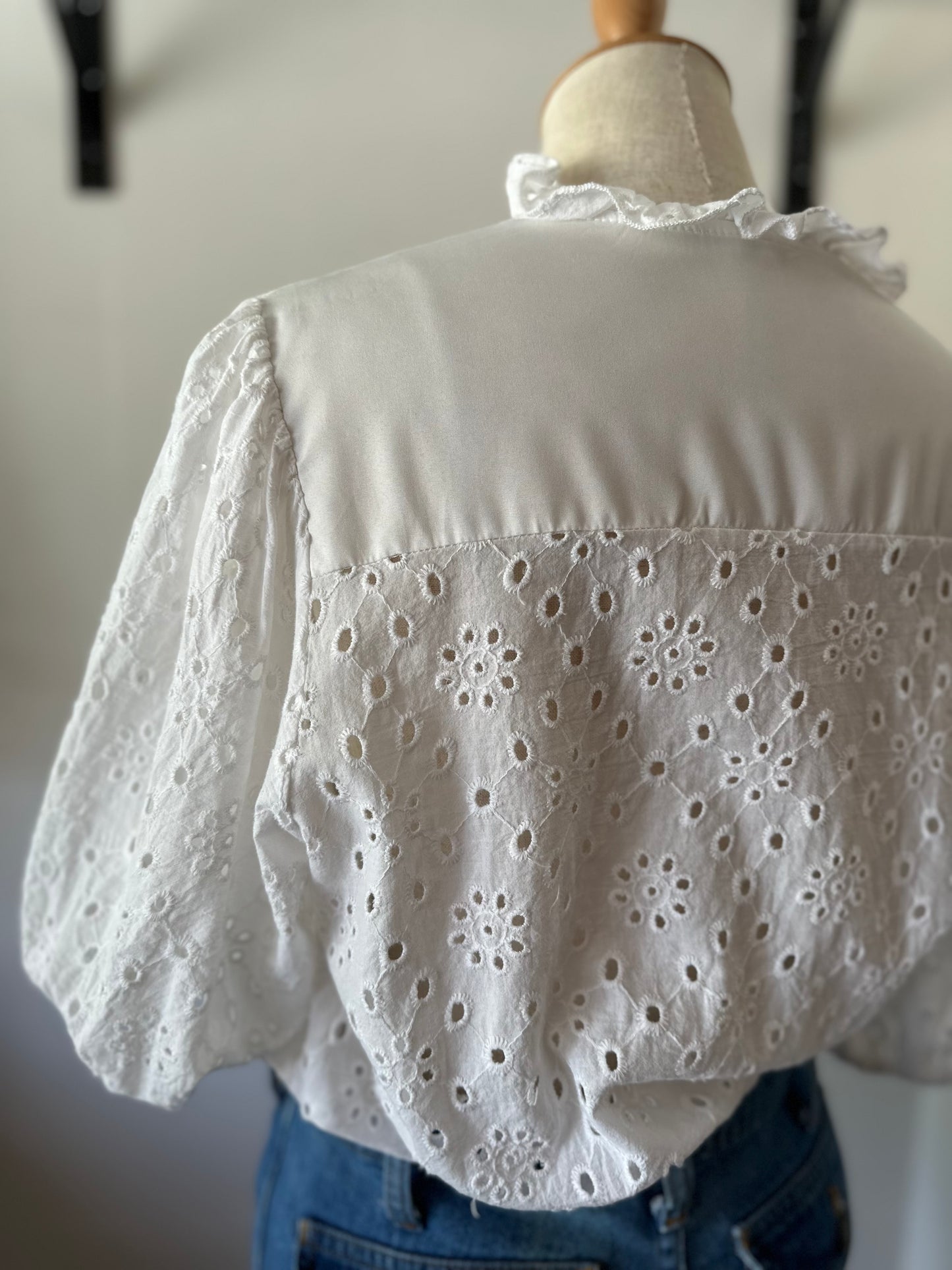 eyelet lace blouse