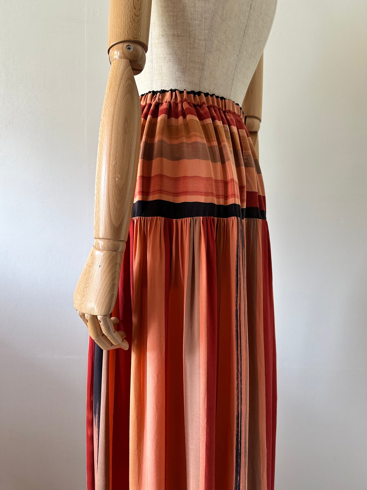 mulch stripe silk skirt