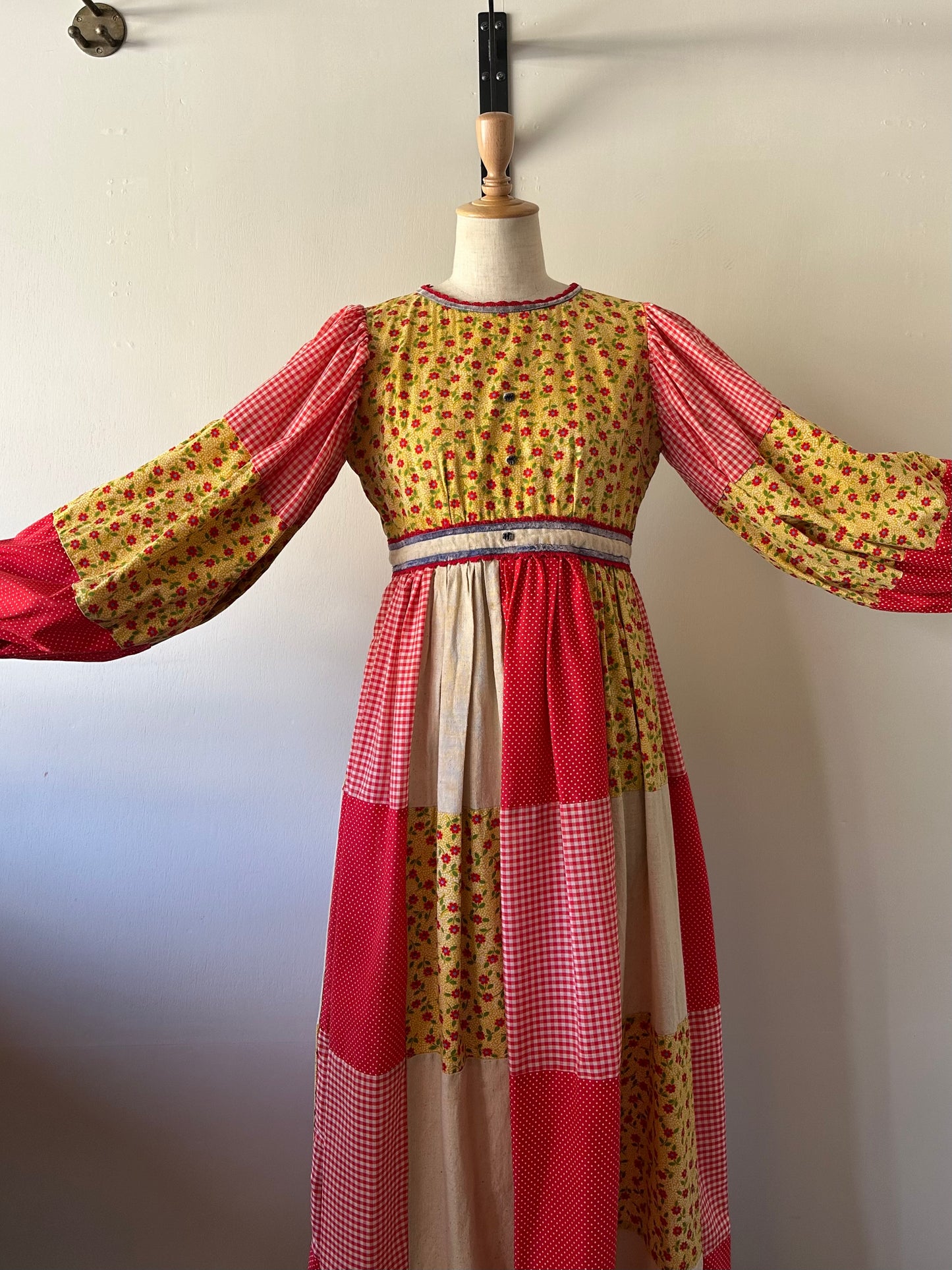 patchwork maxi dress