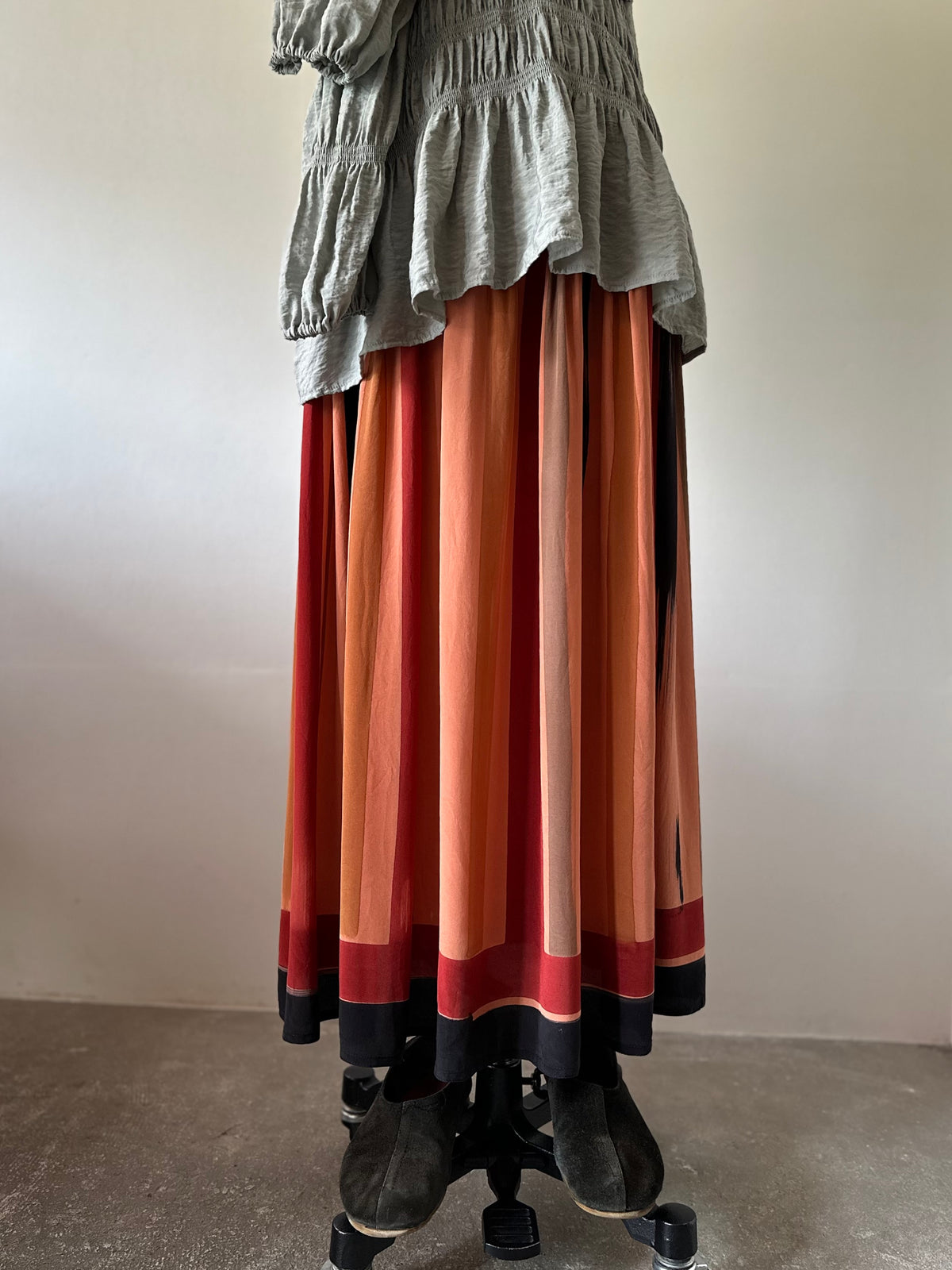mulch stripe silk skirt