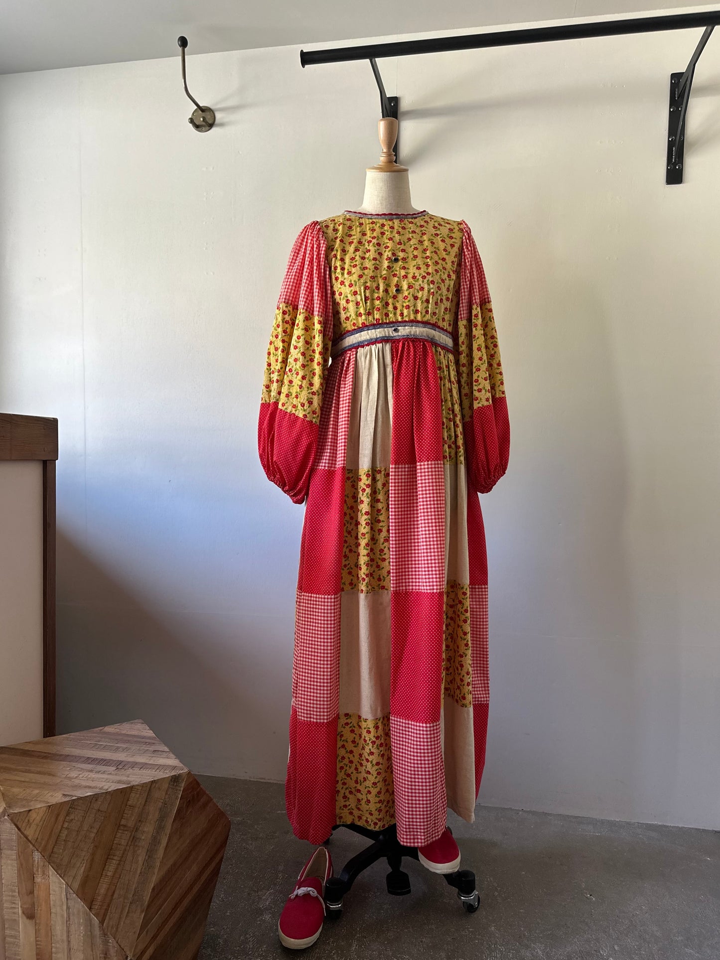 patchwork maxi dress