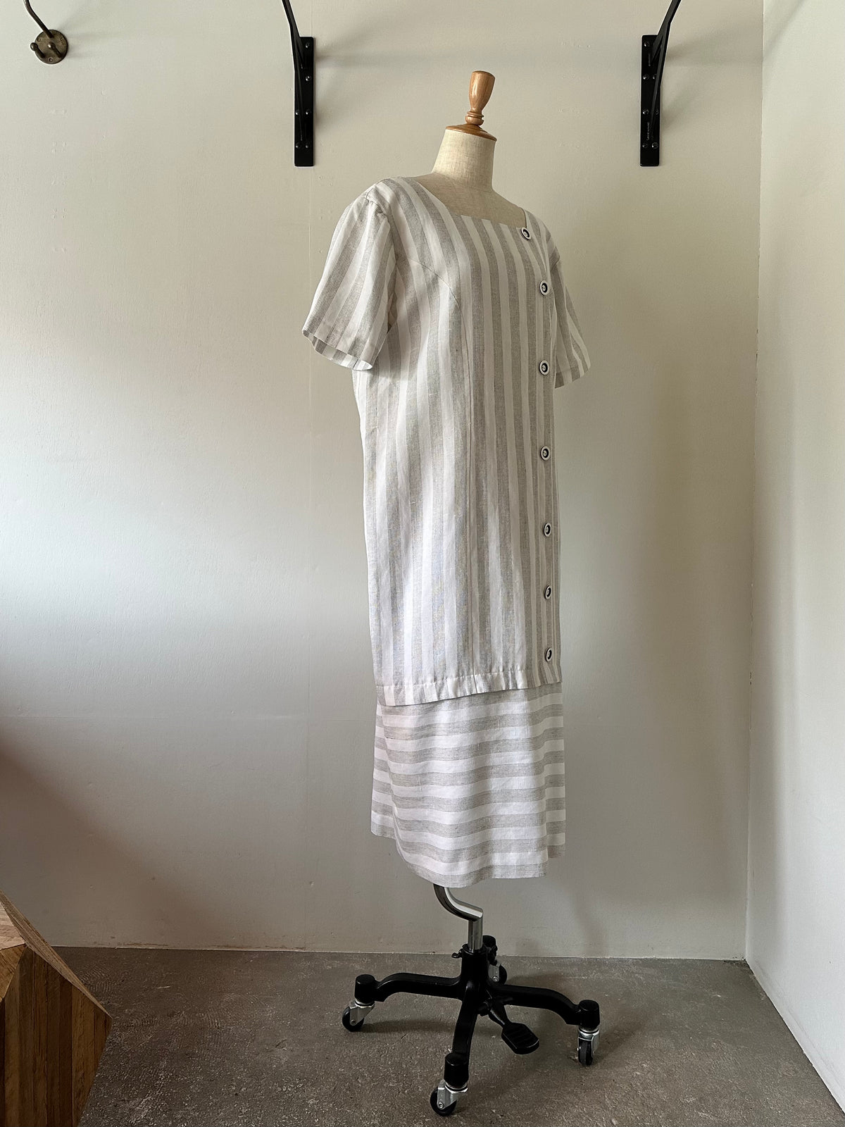 stripe switching dress