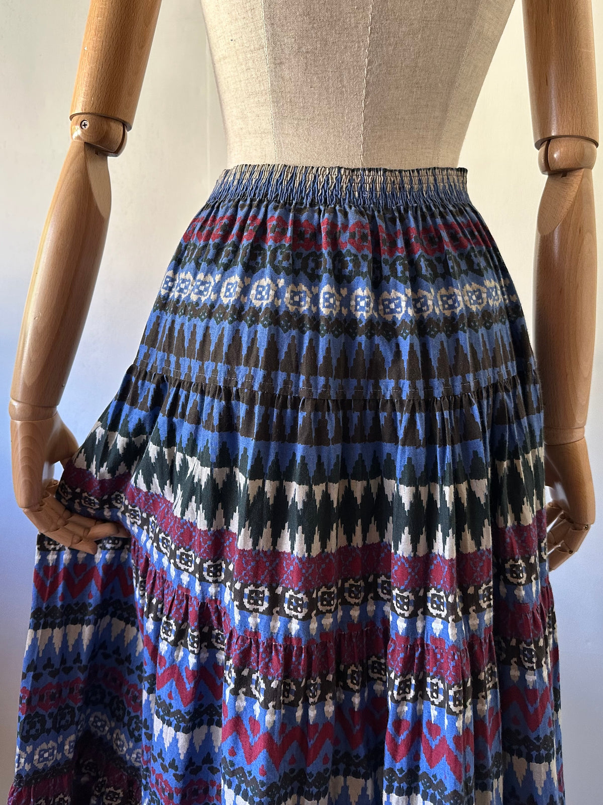 native pattern tiered skirt