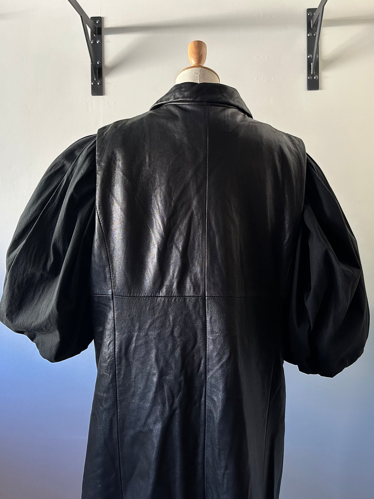 leather long vest