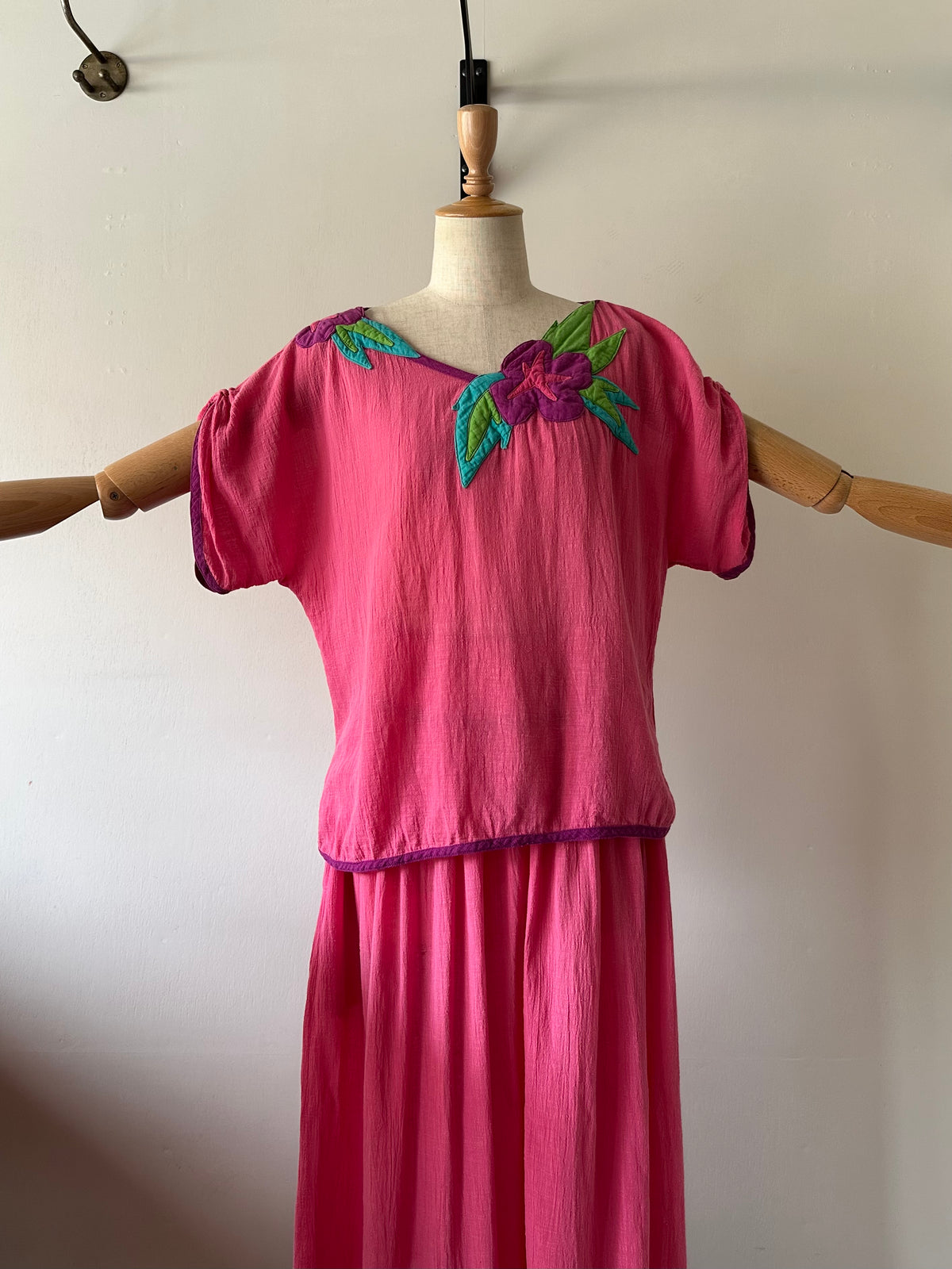 flower appliqué two-piece(set)