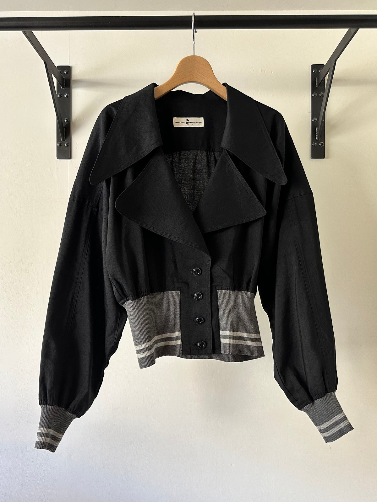 cropped rib jacket