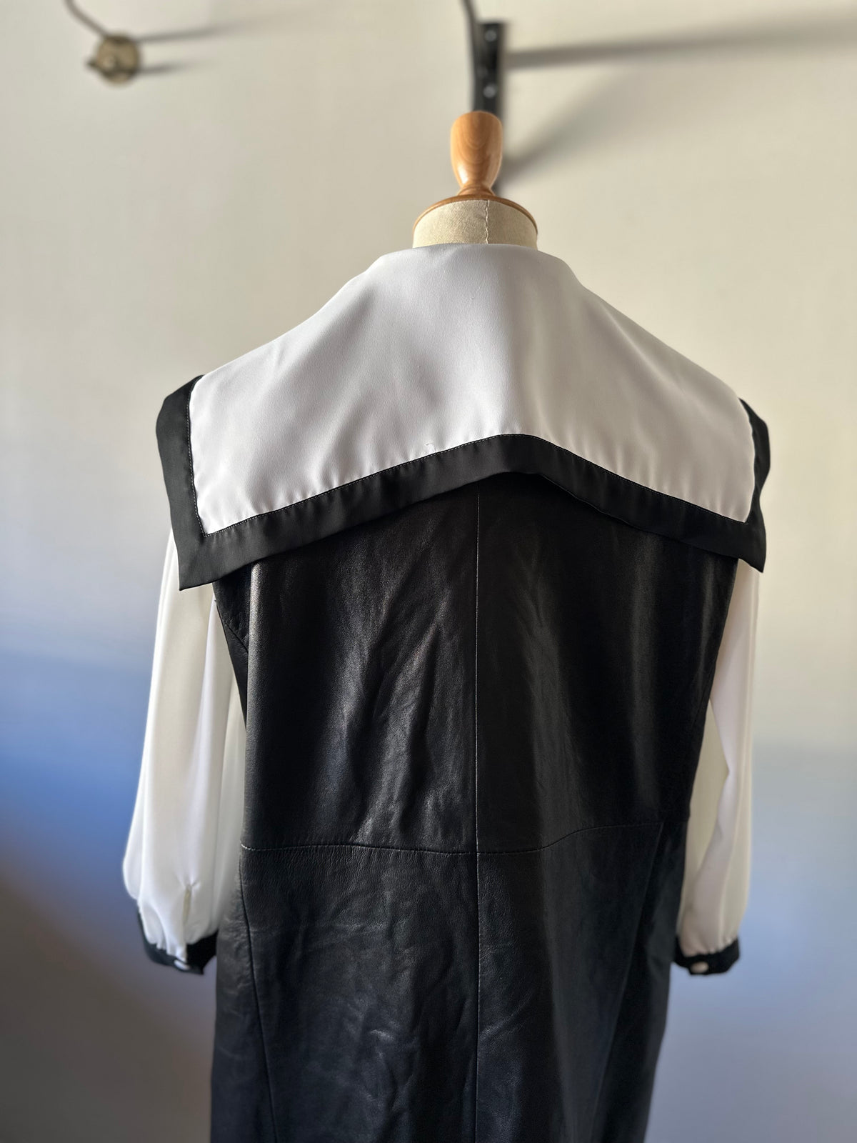 leather long vest