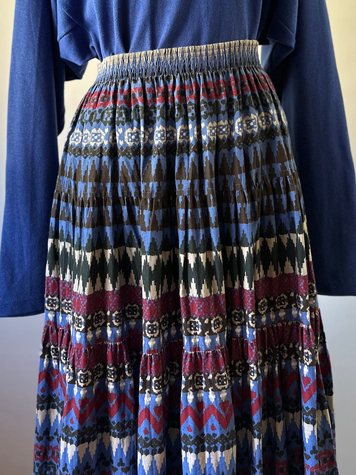 native pattern tiered skirt
