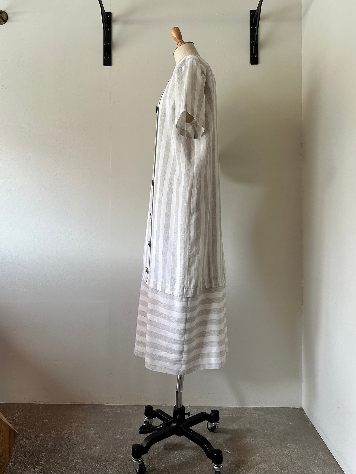 stripe switching dress