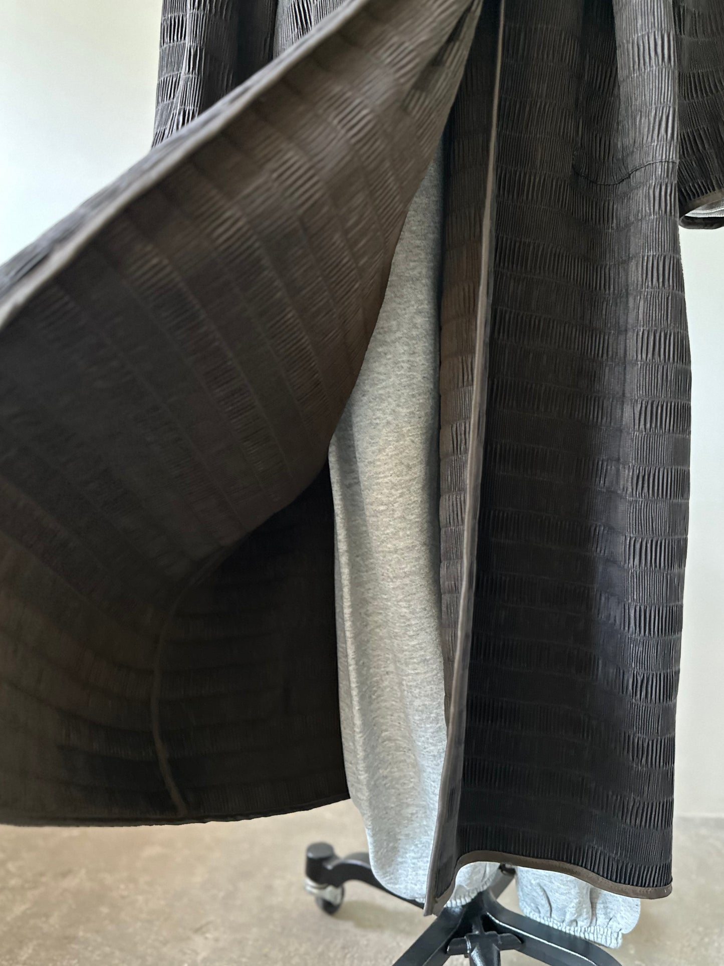 reversible pleats coat