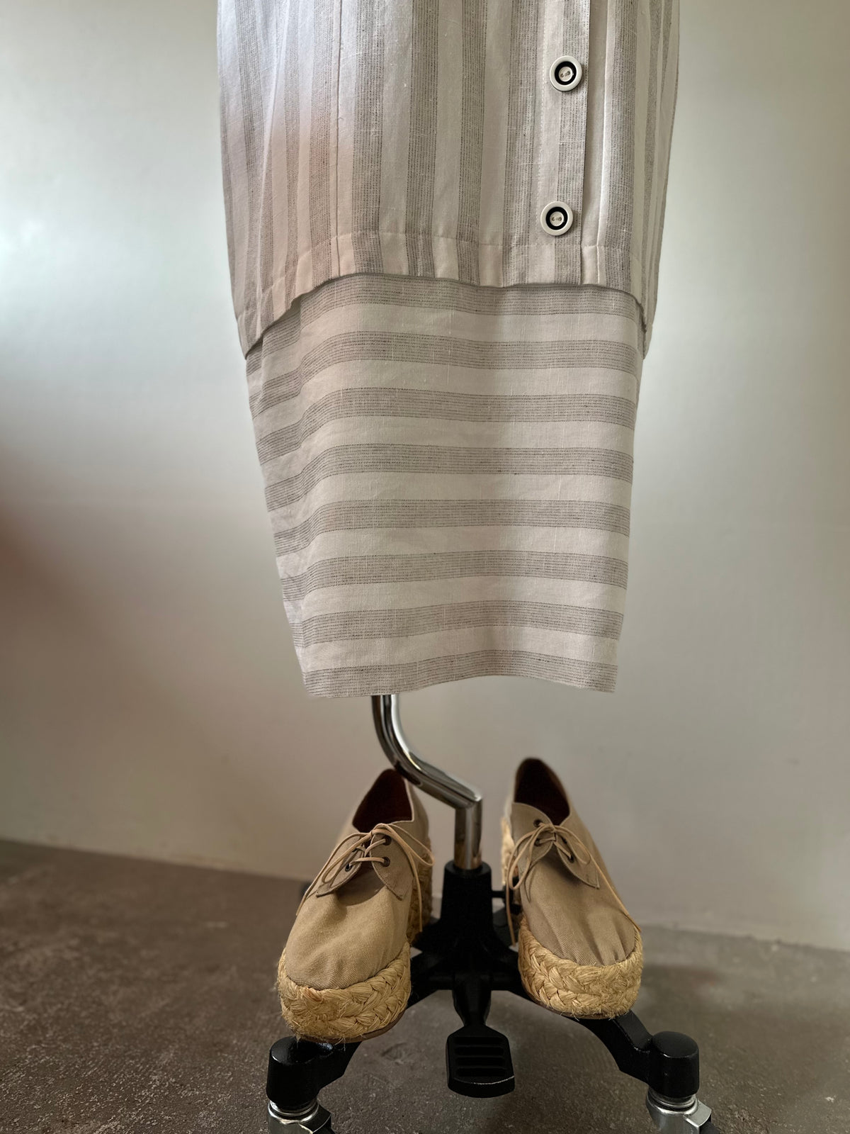 stripe switching dress