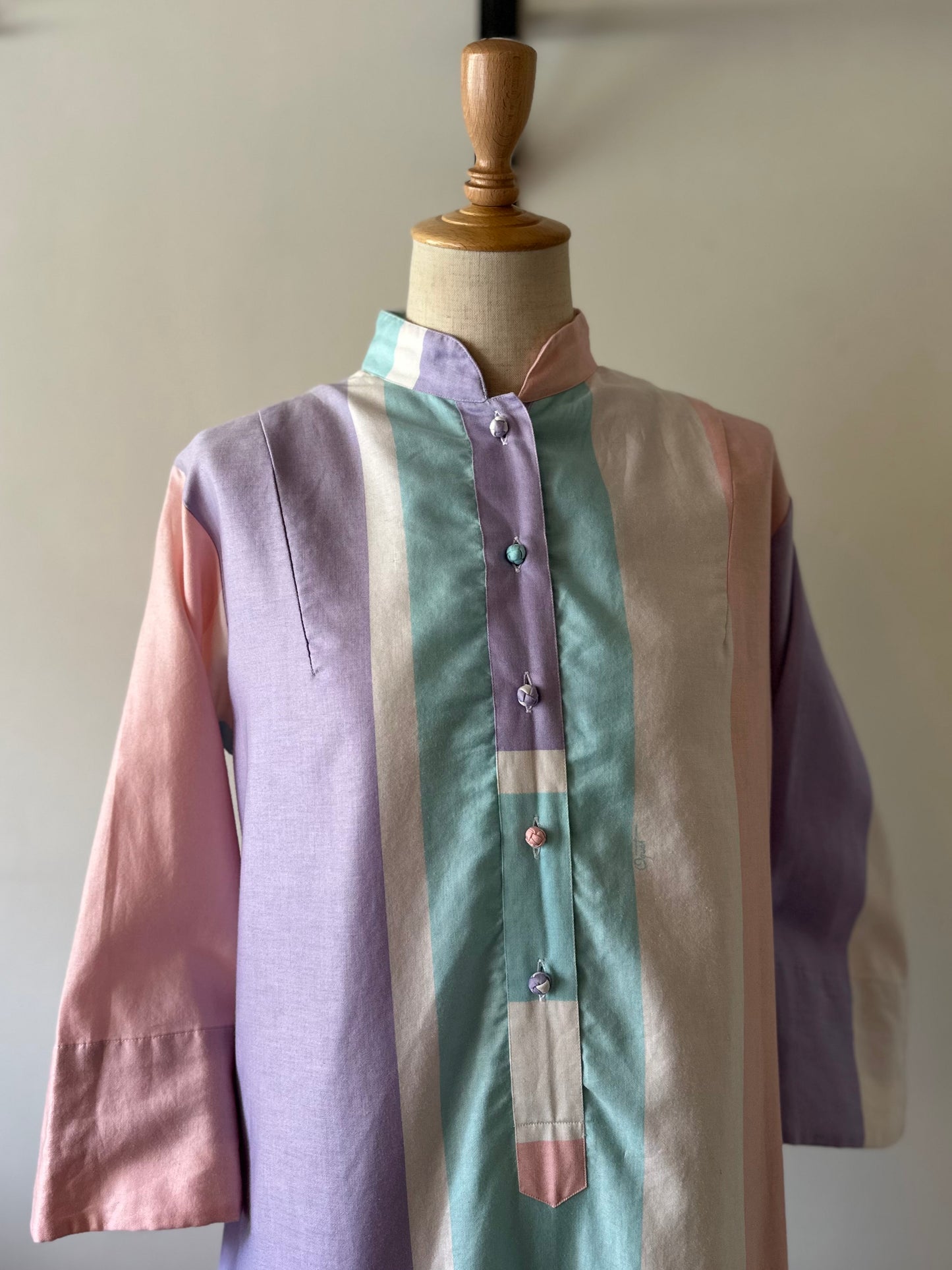 multi stripe shirt dress