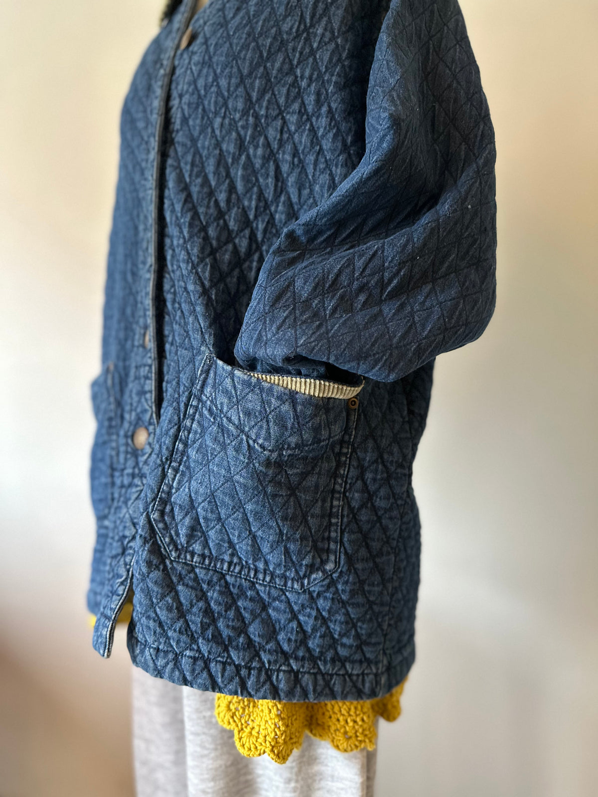 denim quilting jacket