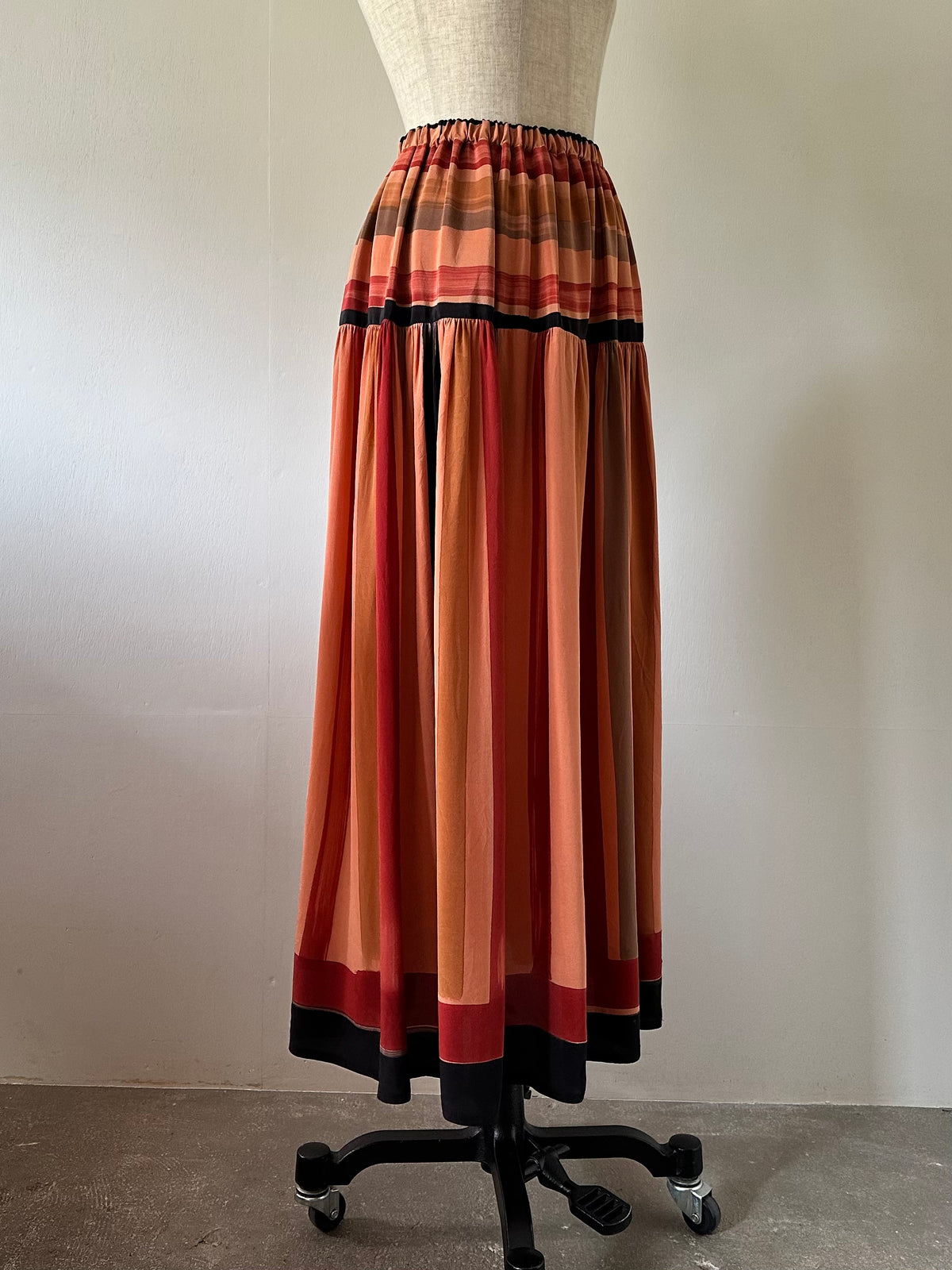 mulch stripe silk skirt
