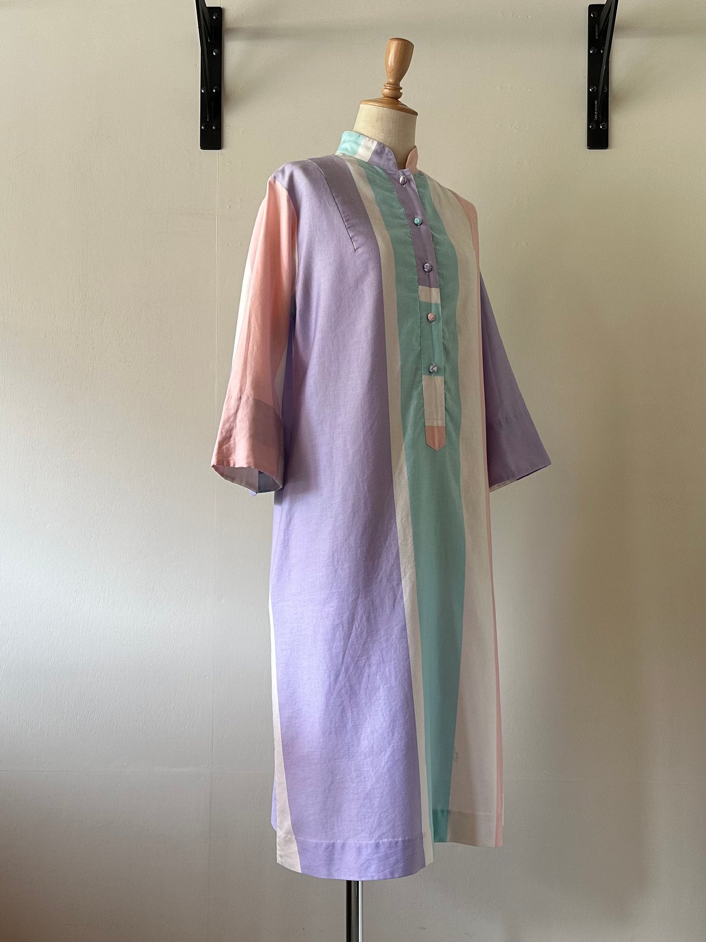 multi stripe shirt dress