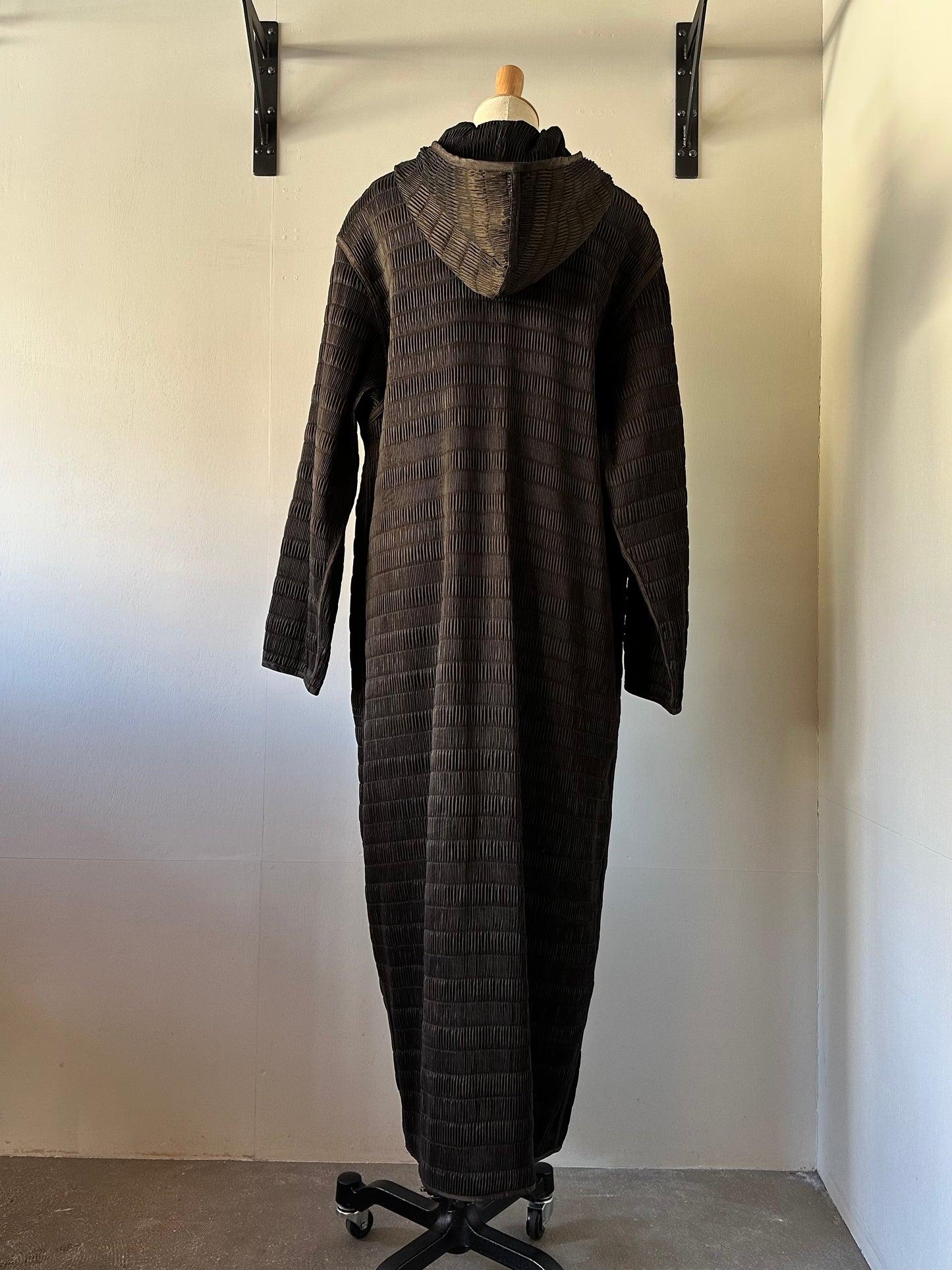 reversible pleats coat