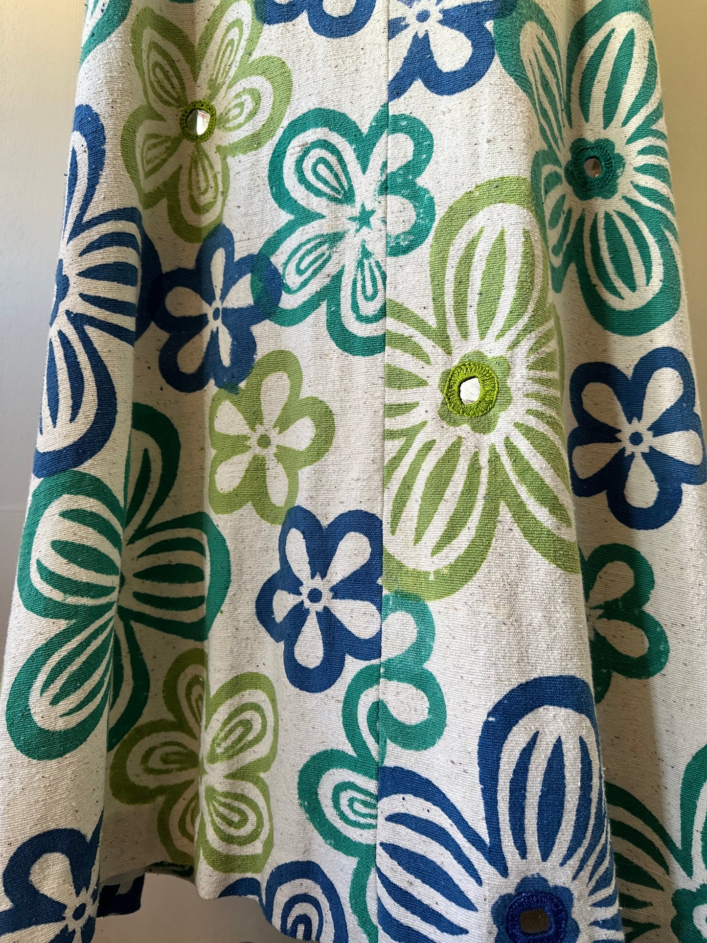 vintage floral mirror work dress