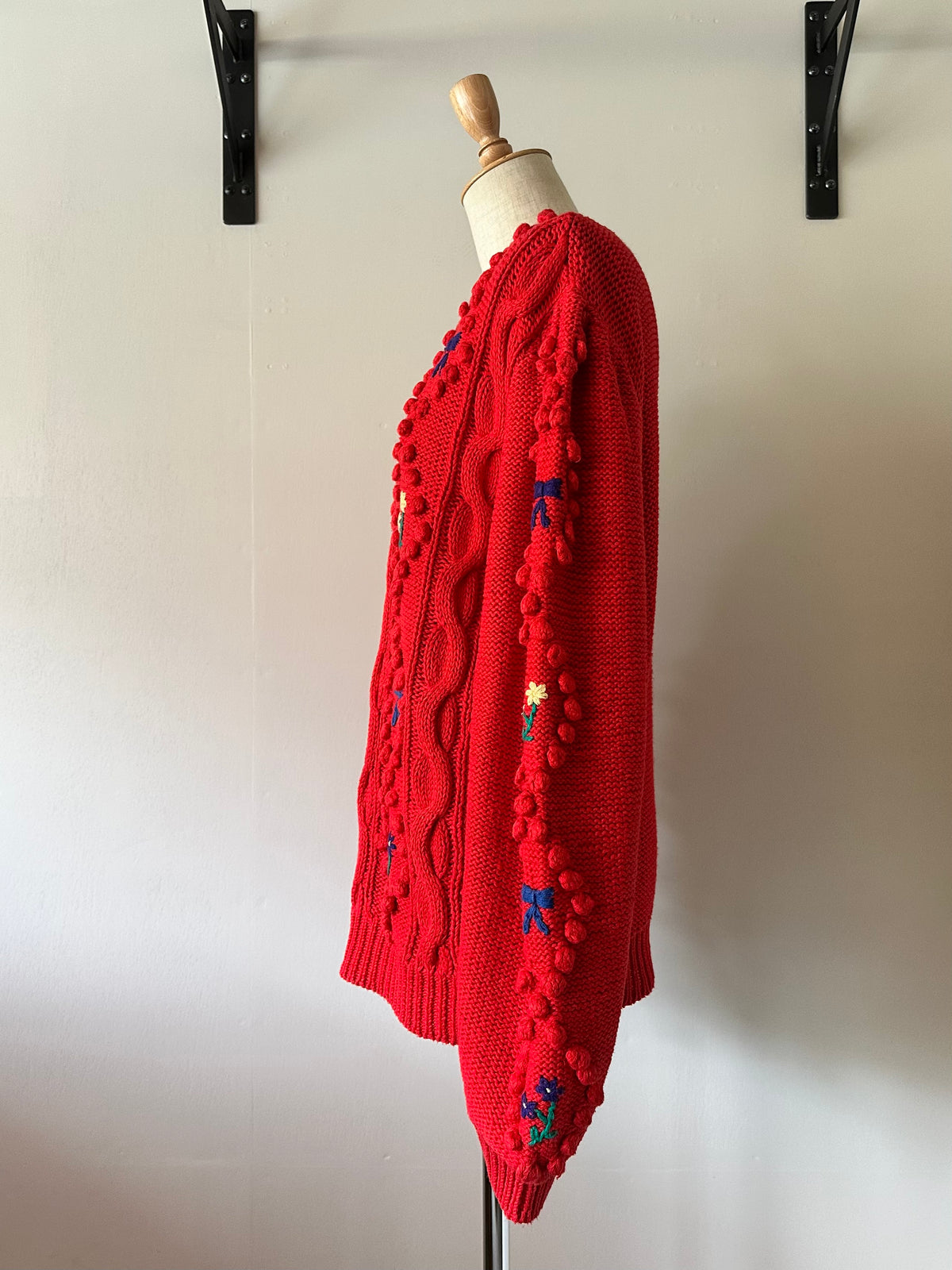 ribbon×flower knit sweater