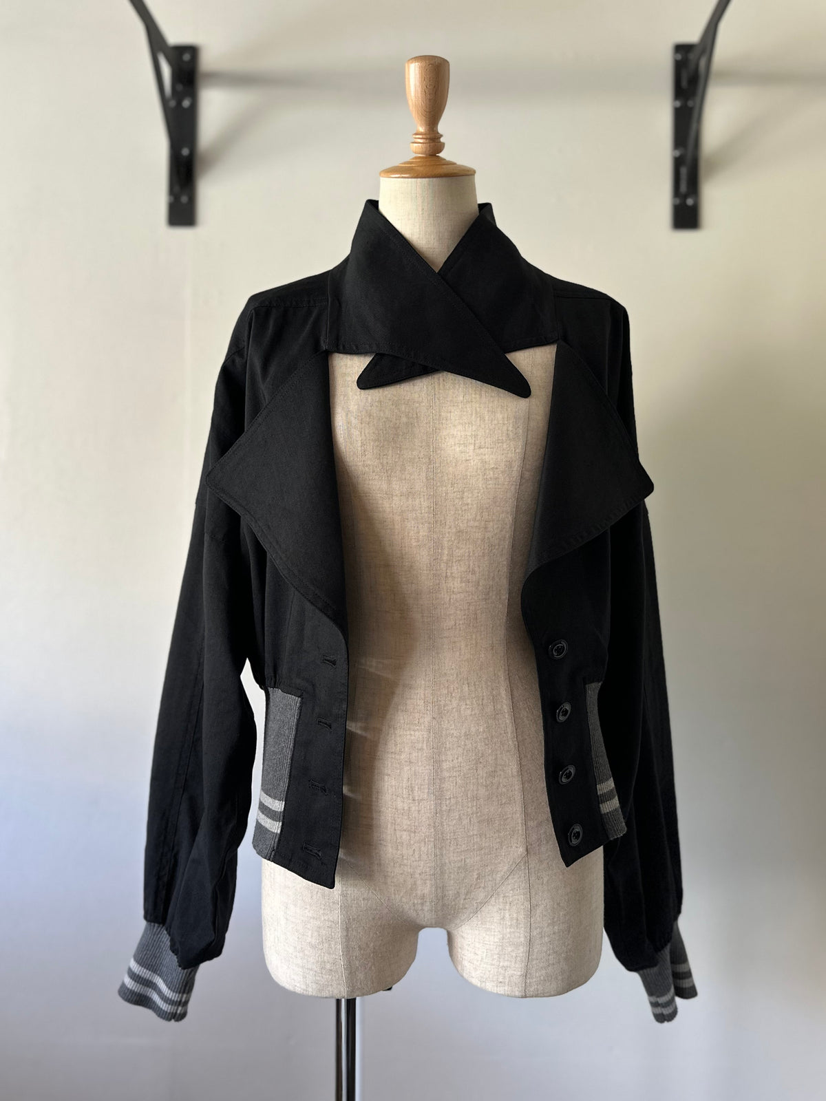 cropped rib jacket
