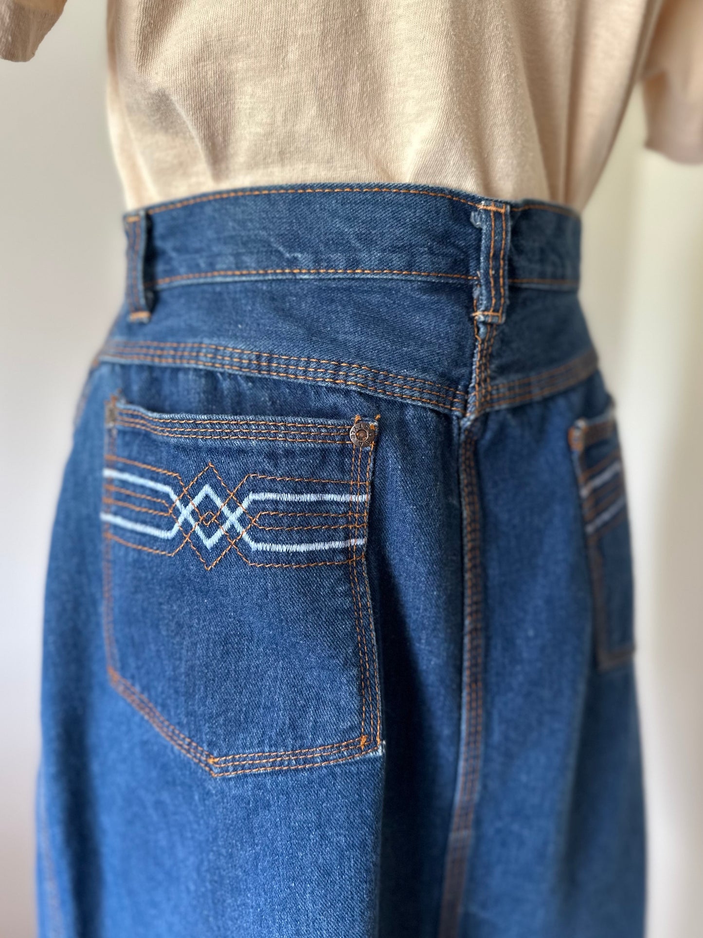 denim slit skirt