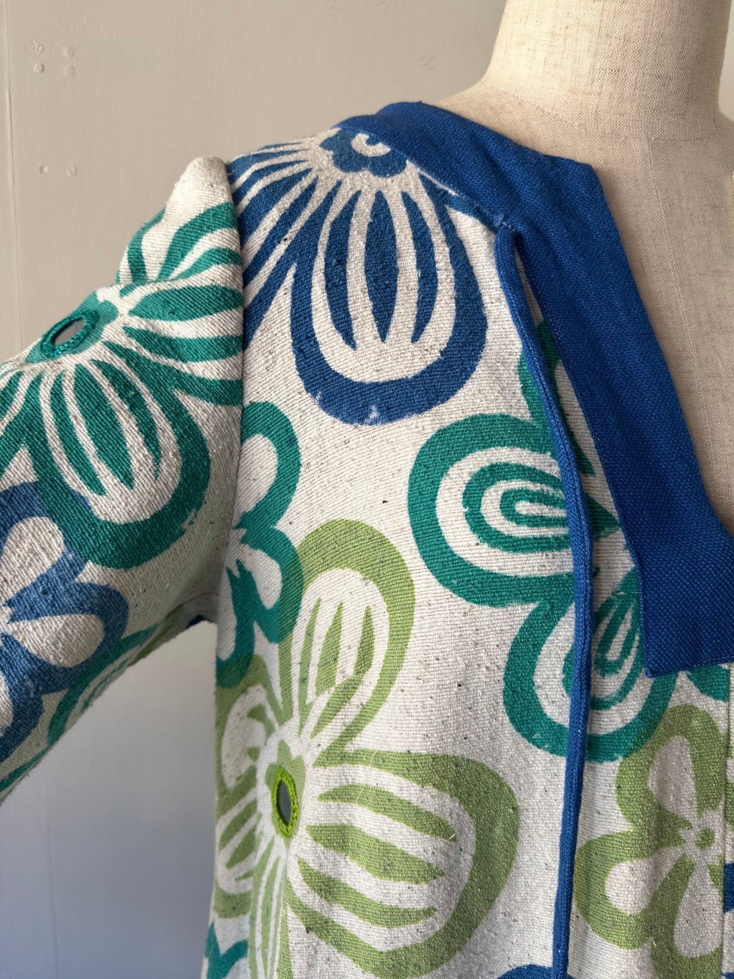 vintage floral mirror work dress