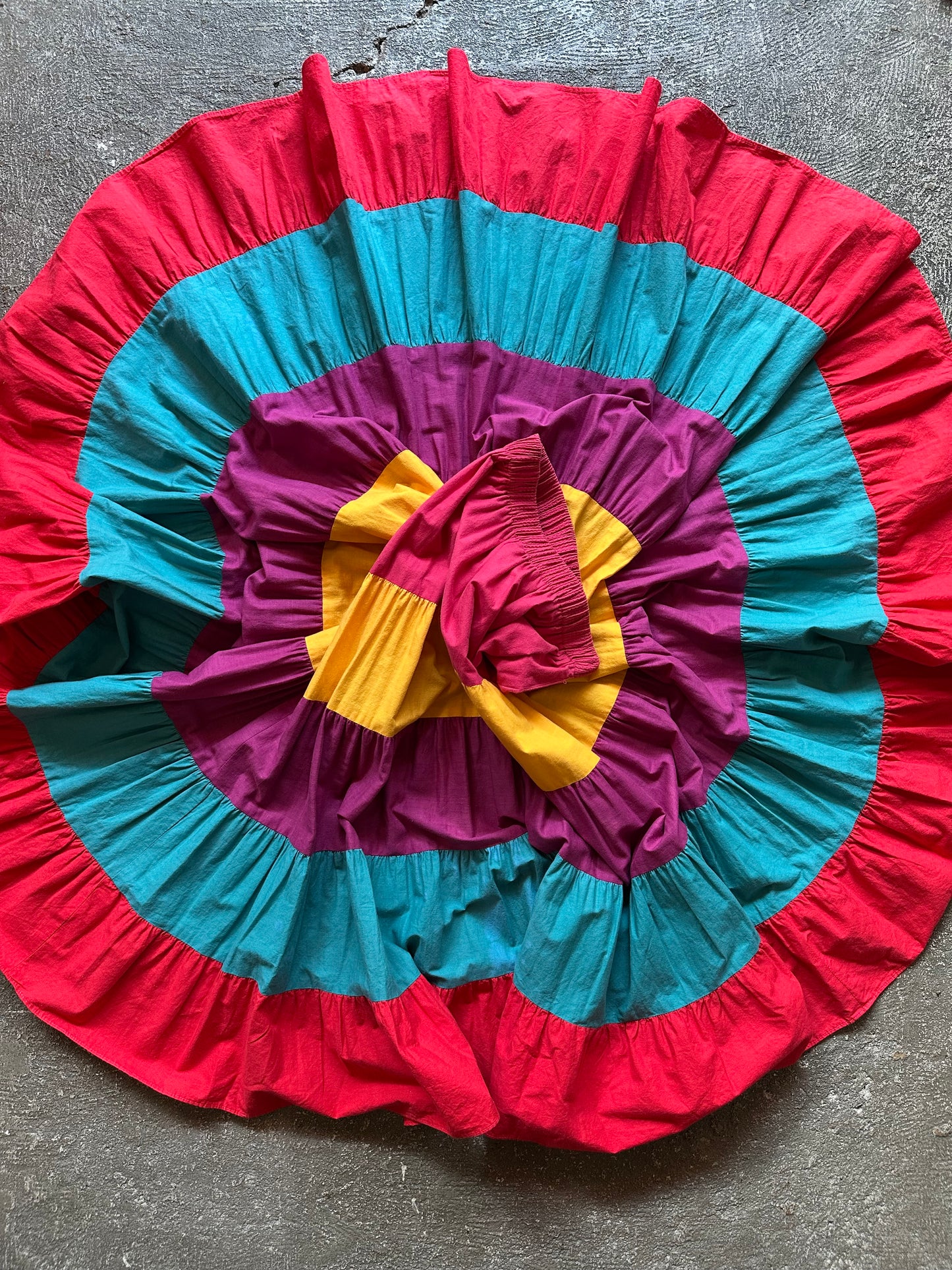 multicolored tiered skirt