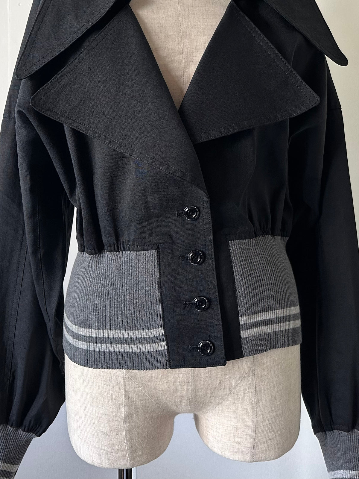 cropped rib jacket