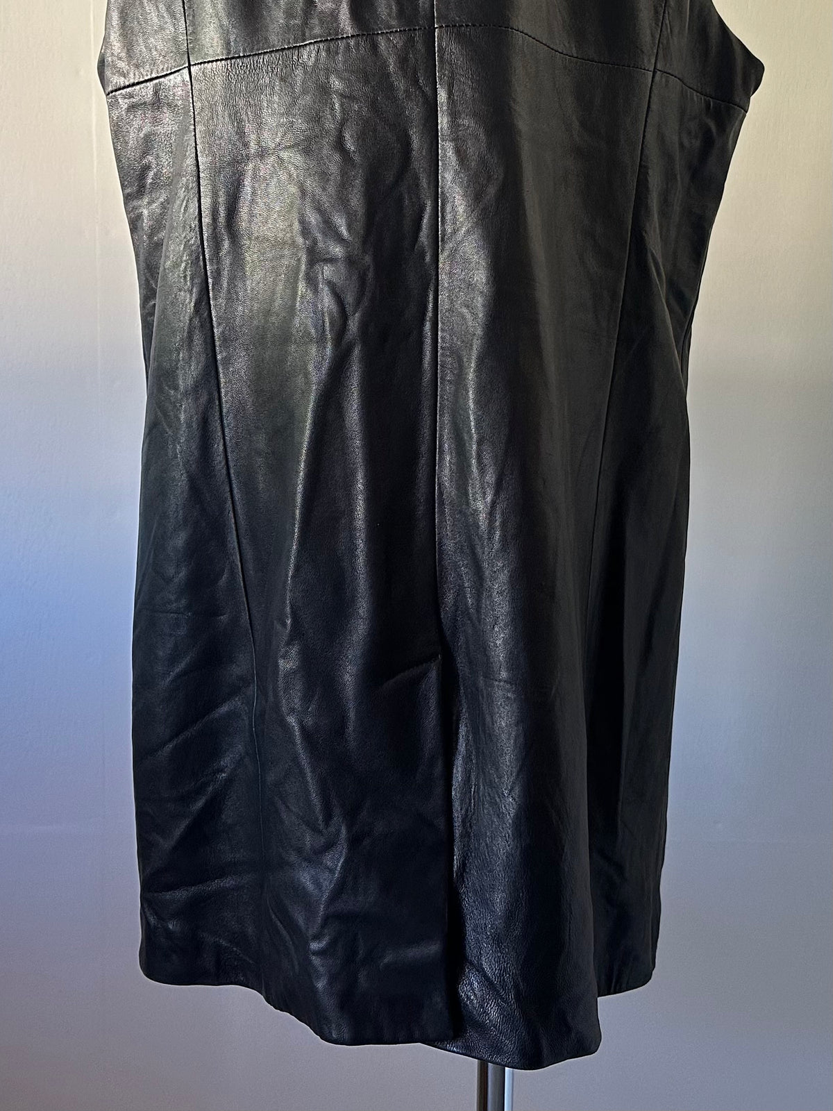leather long vest