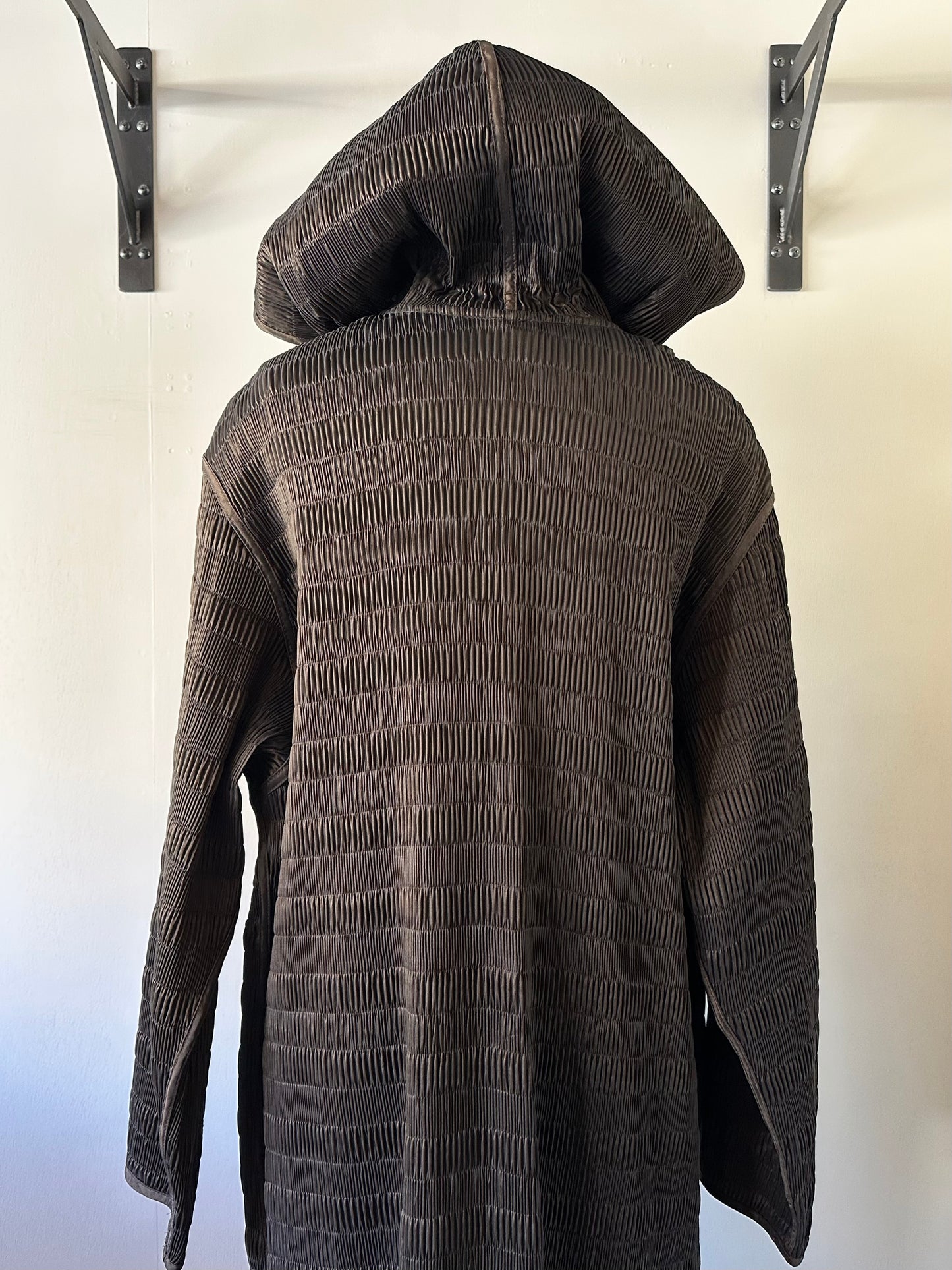 reversible pleats coat
