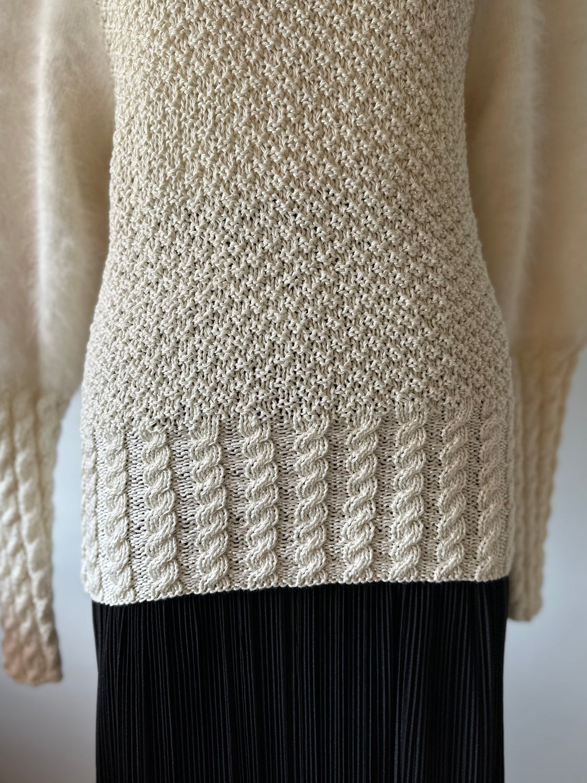 fur sleeve design knit tops