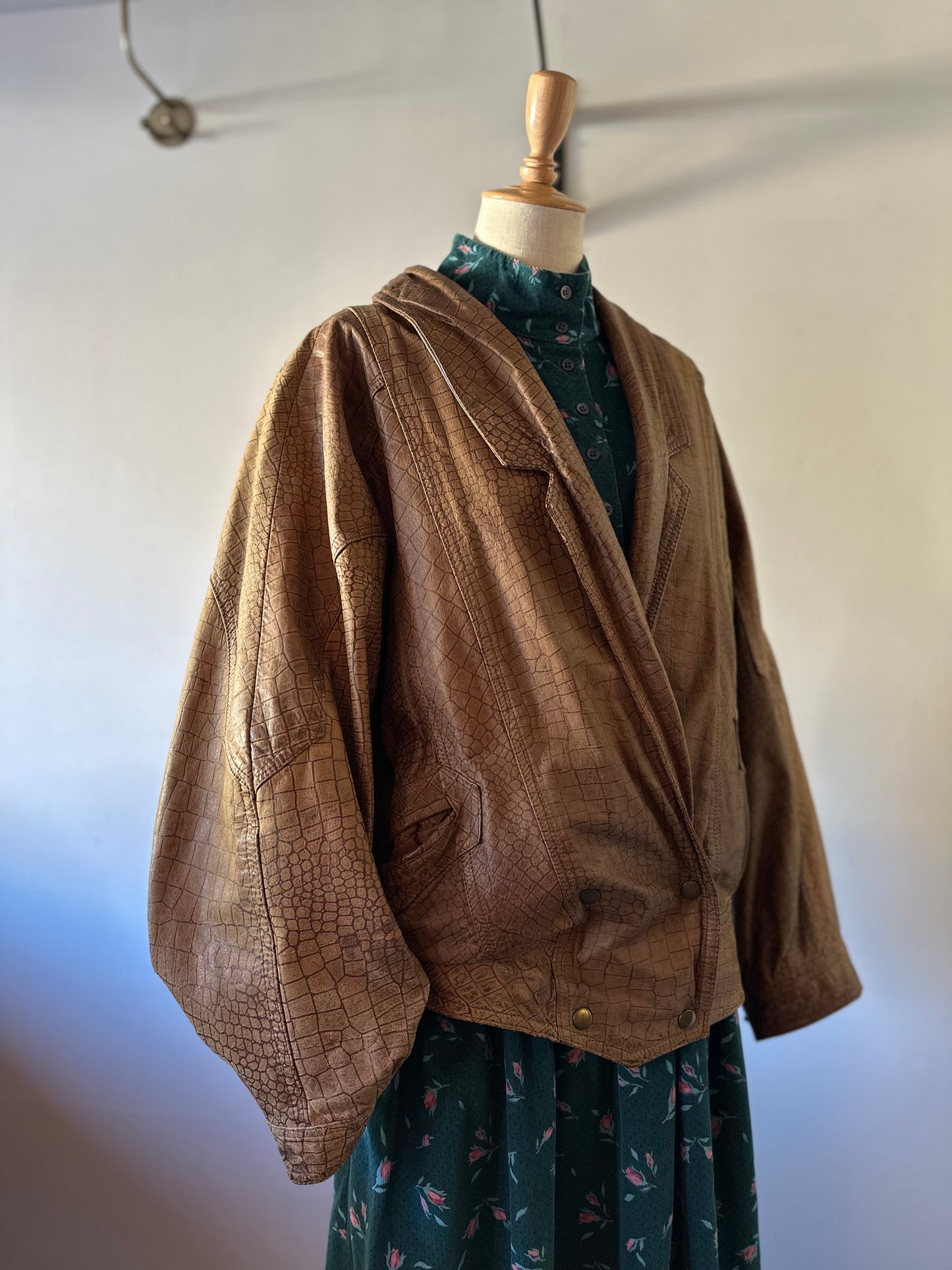 dolman sleeve leather jacket