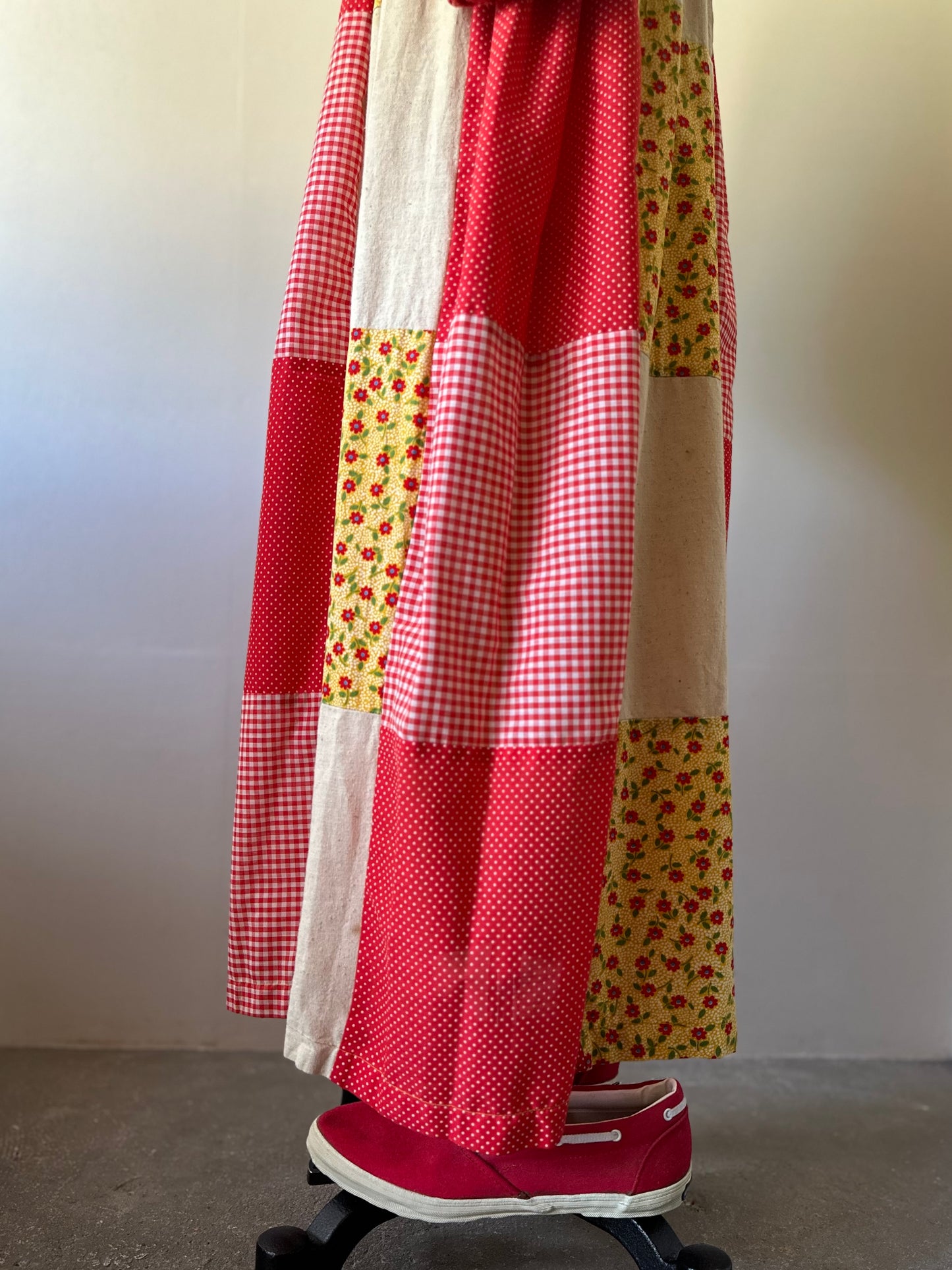 patchwork maxi dress