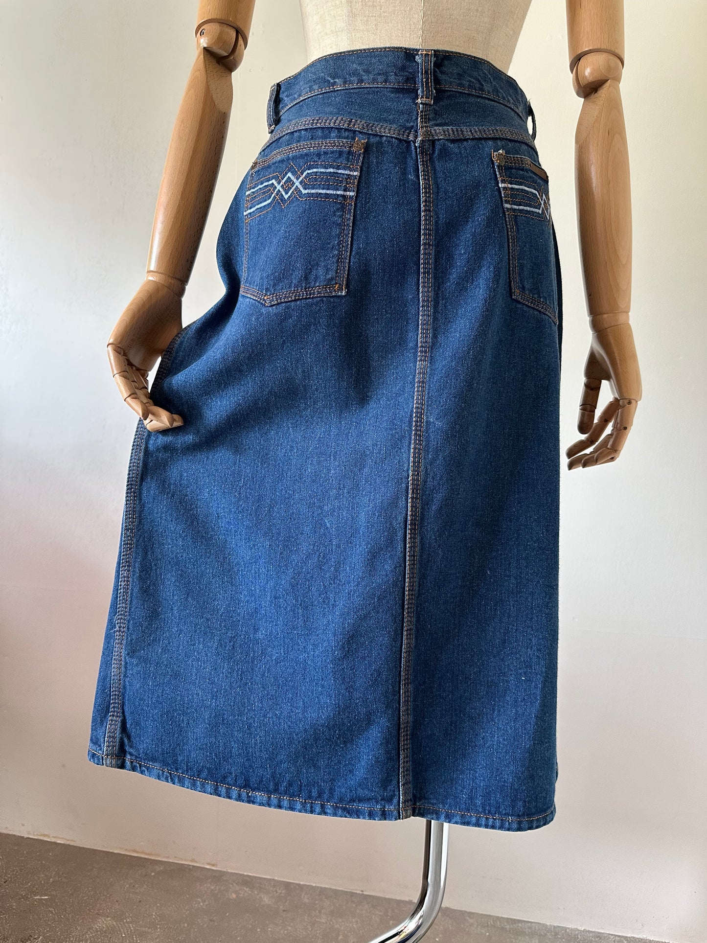 denim slit skirt