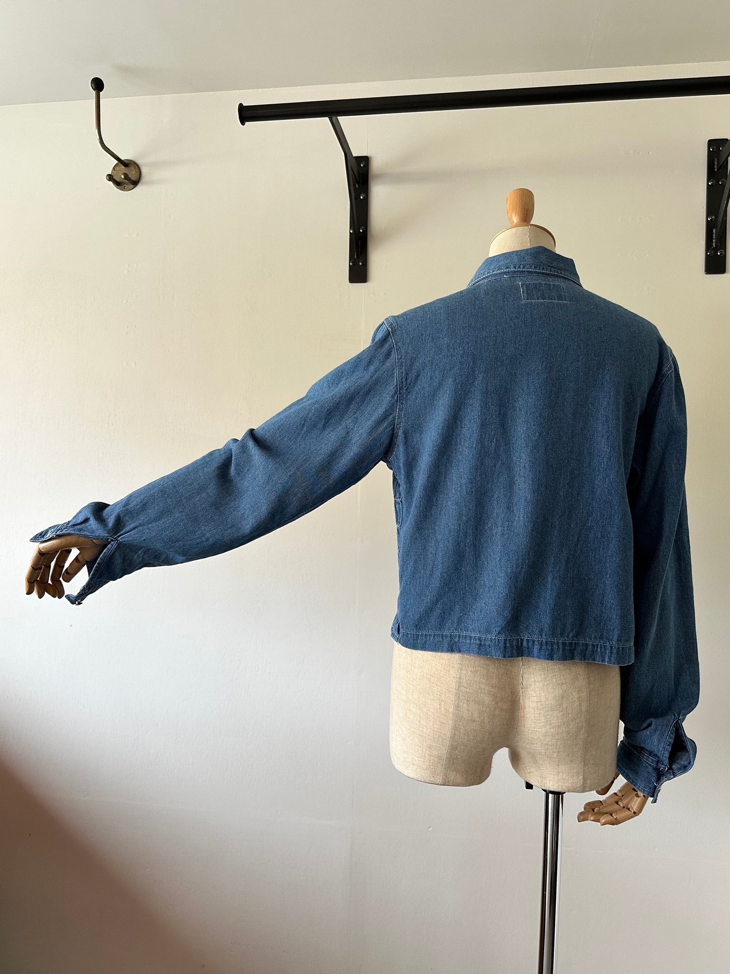 zip up shirring shirt