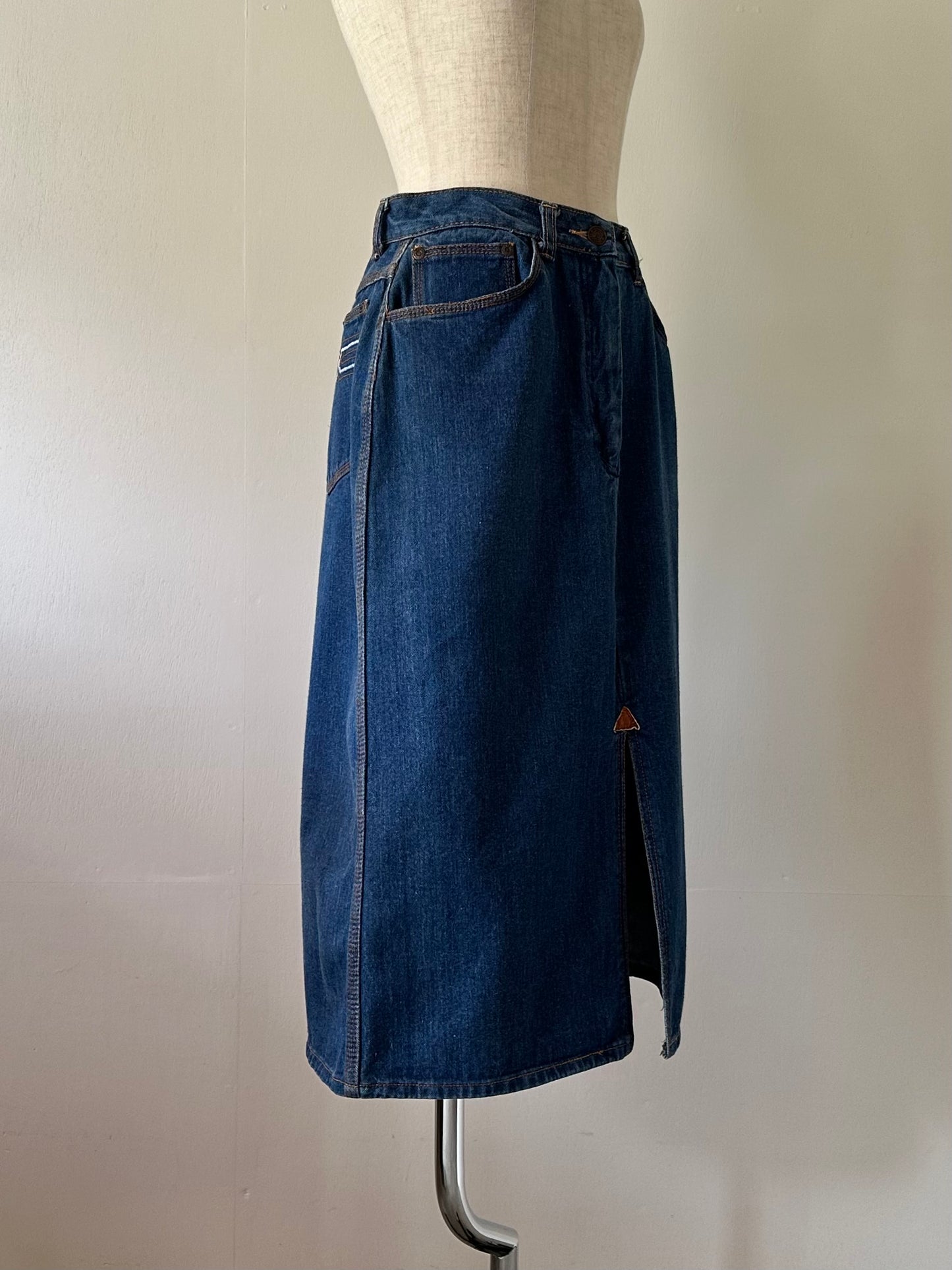 denim slit skirt