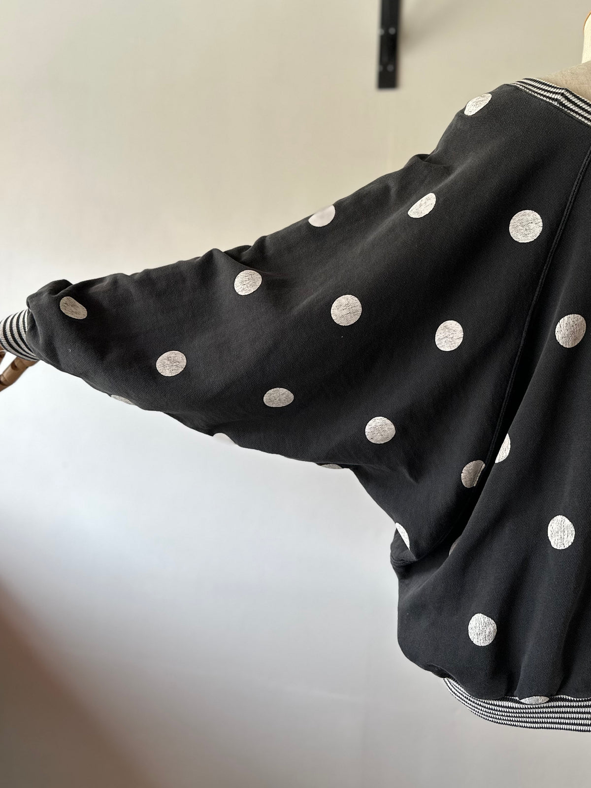 dots stripe dolman sleeve tops