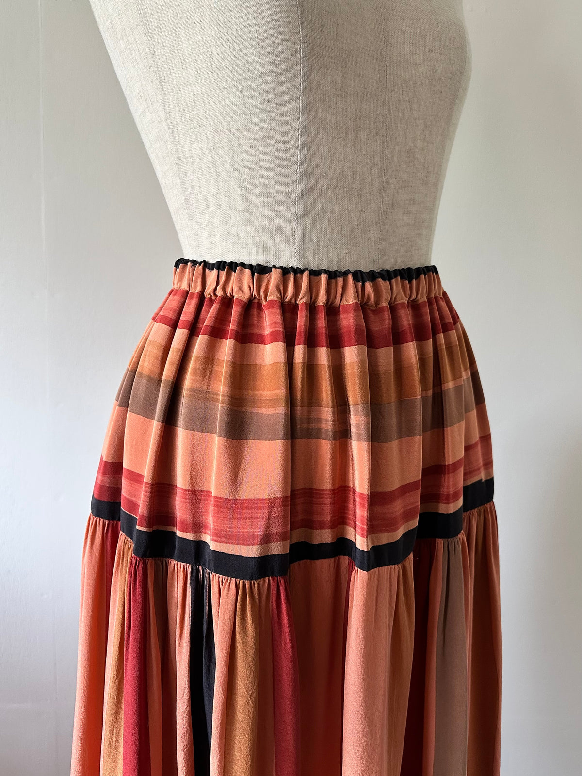 mulch stripe silk skirt