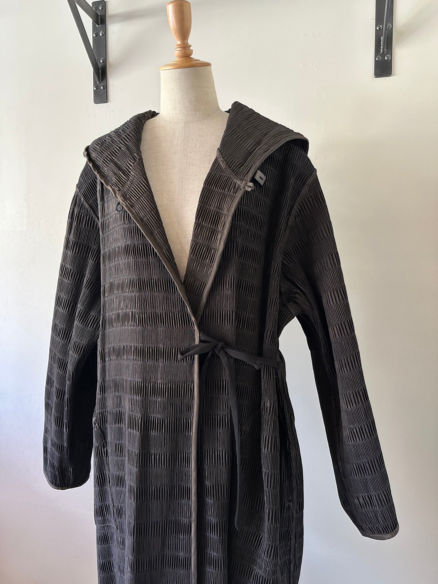 reversible pleats coat