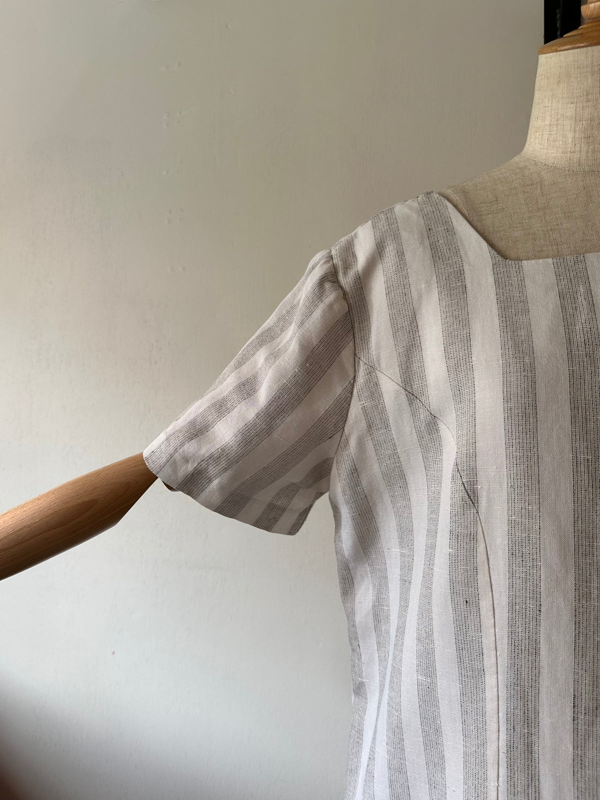 stripe switching dress