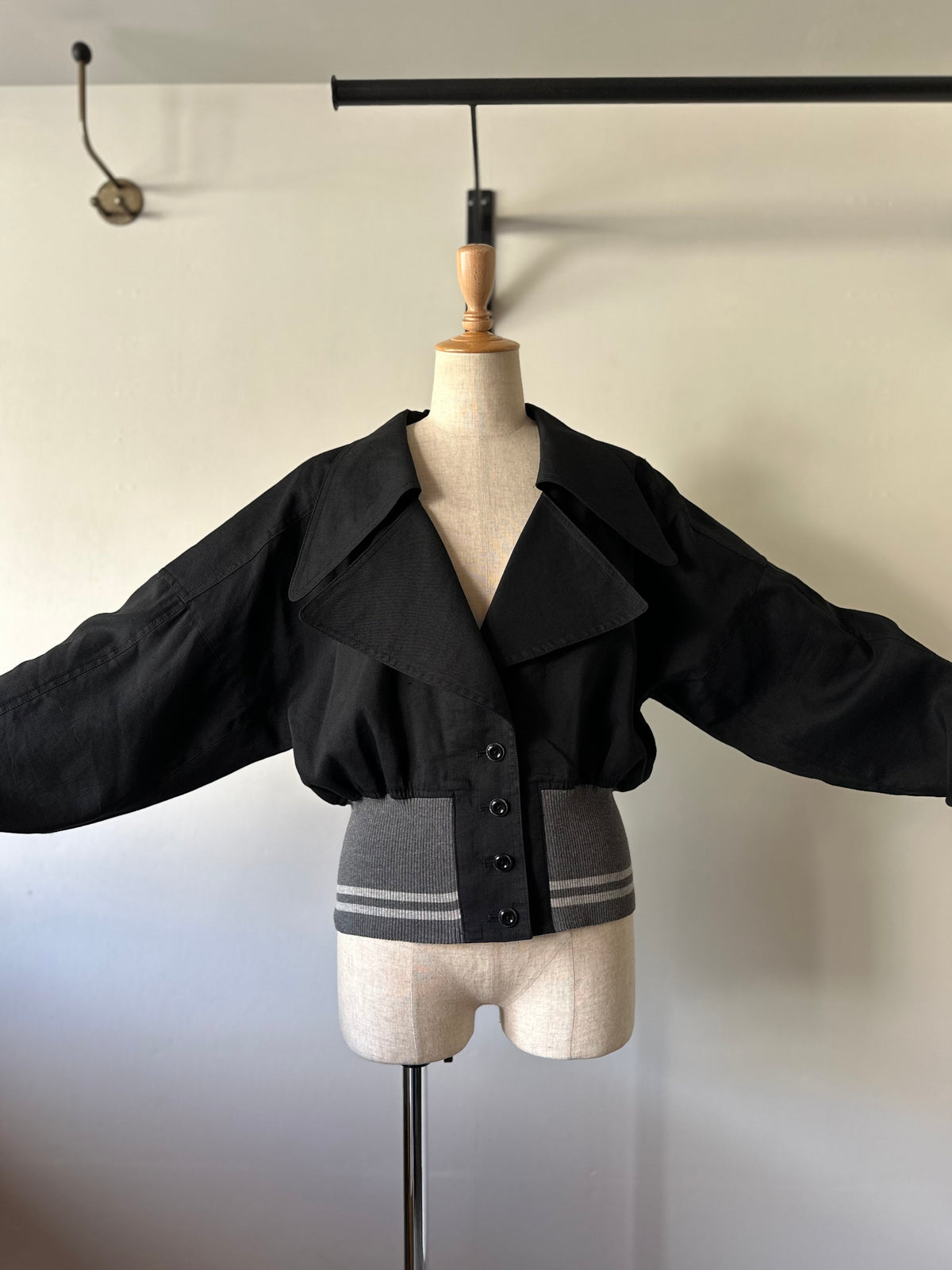 cropped rib jacket