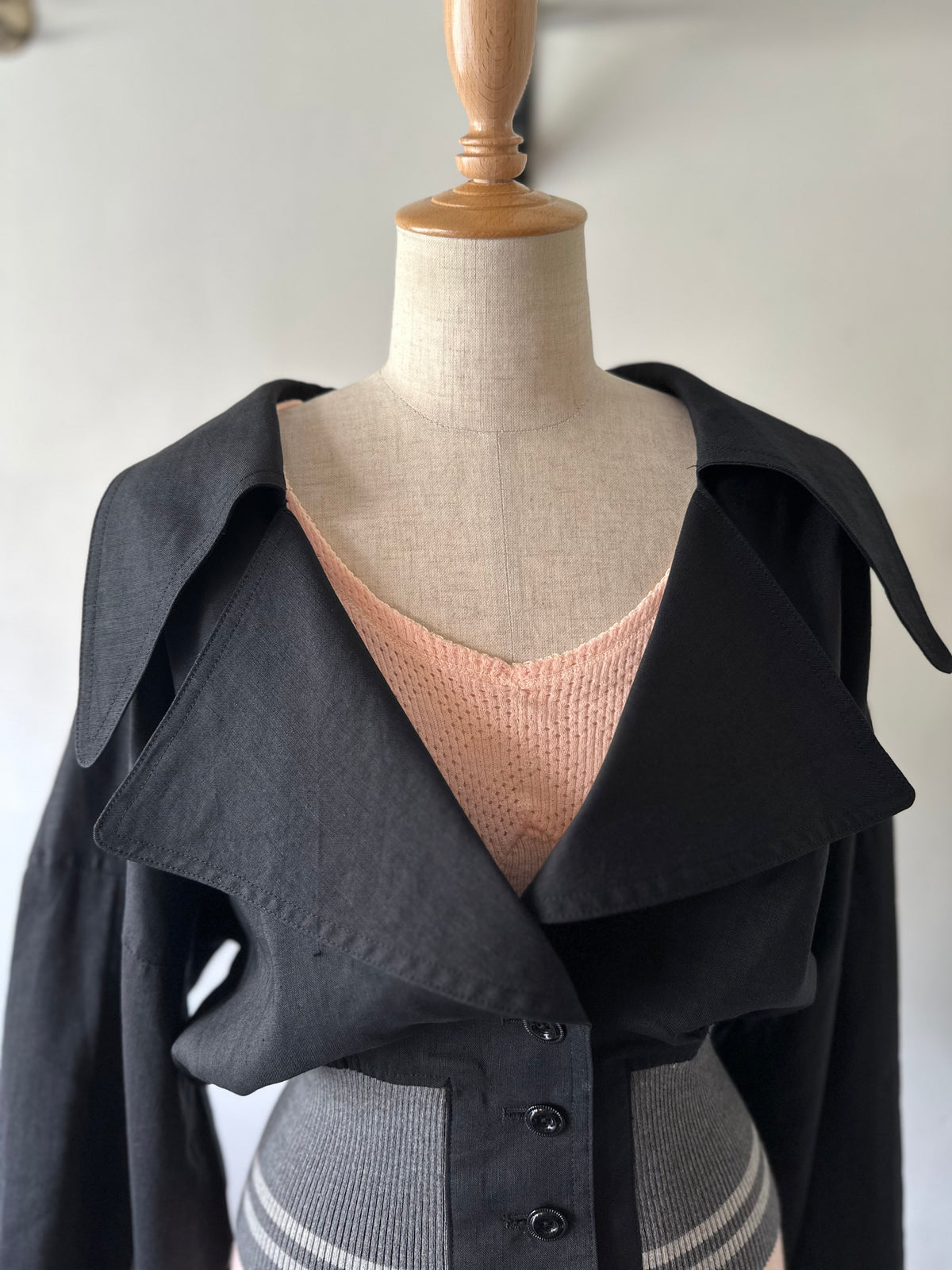 cropped rib jacket