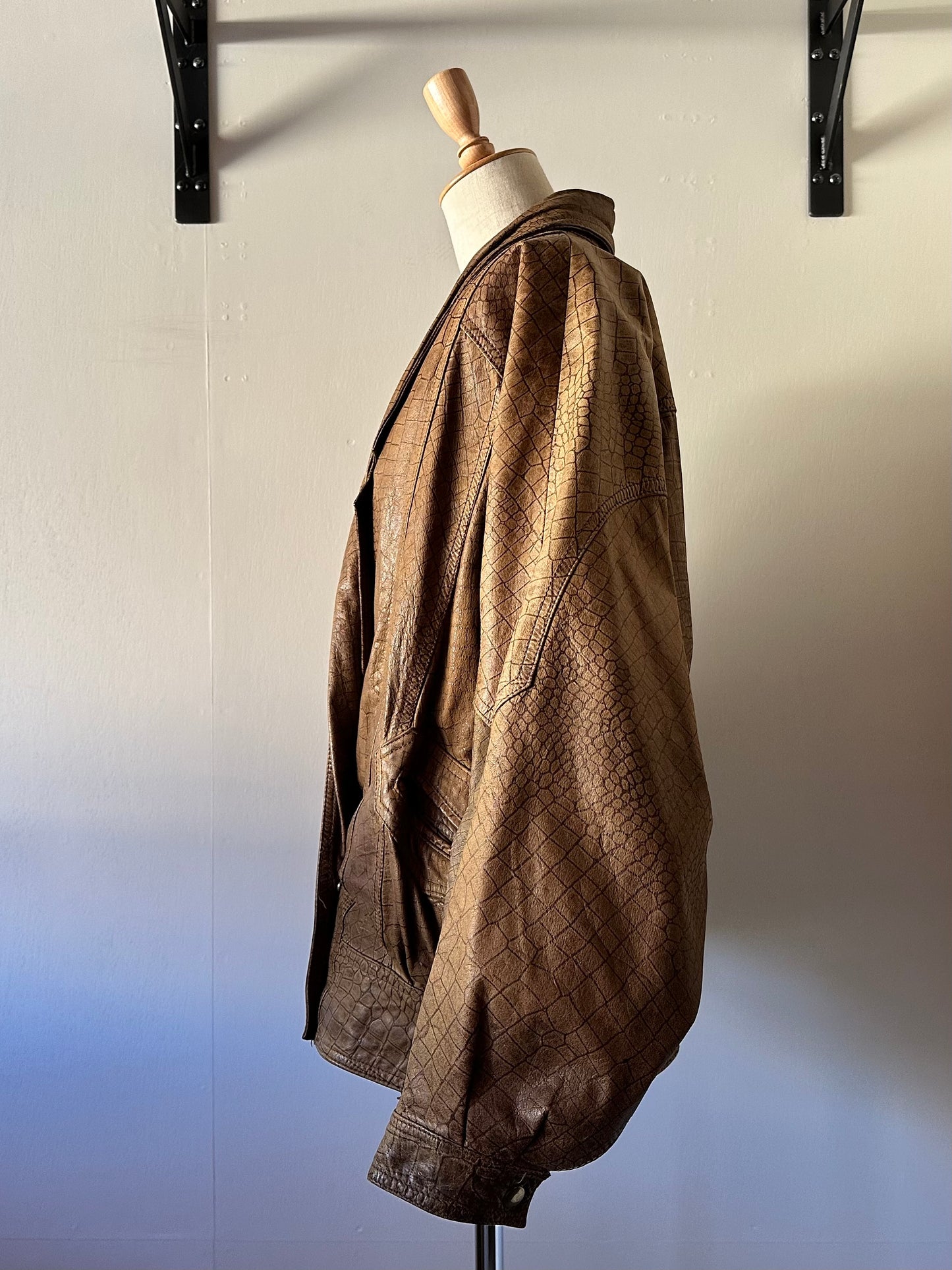 dolman sleeve leather jacket