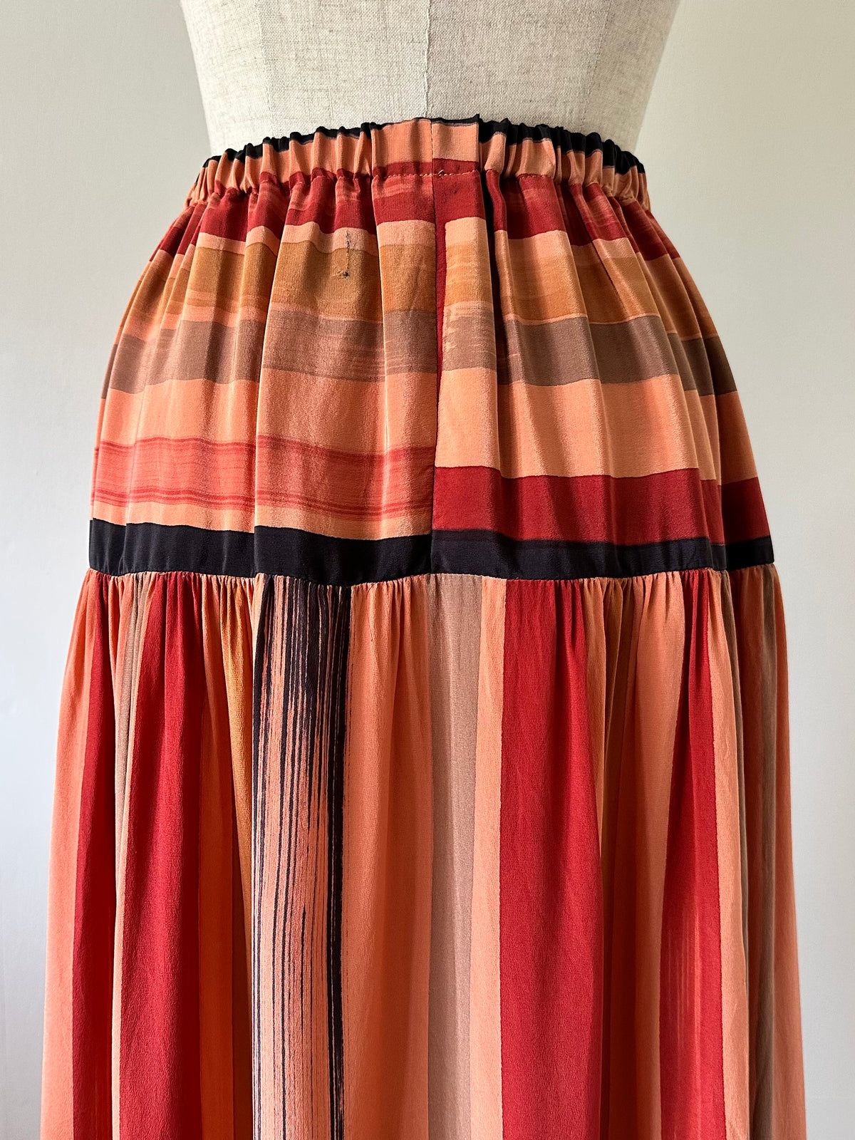 mulch stripe silk skirt